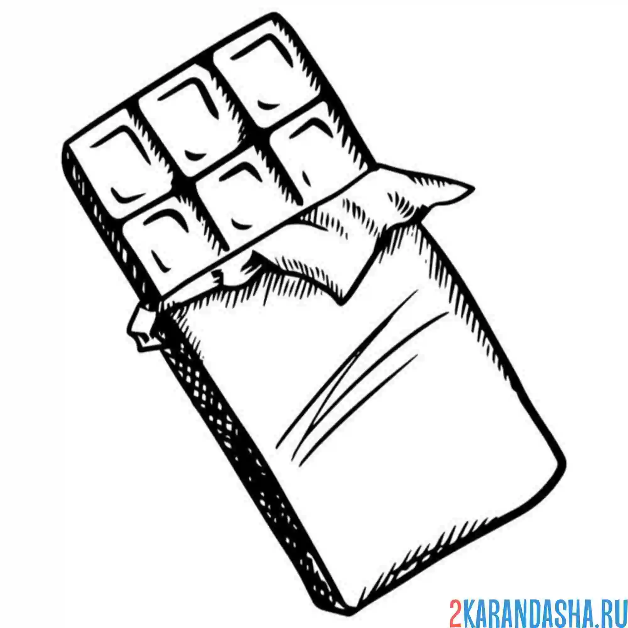 Раскраска шоколадка плитка