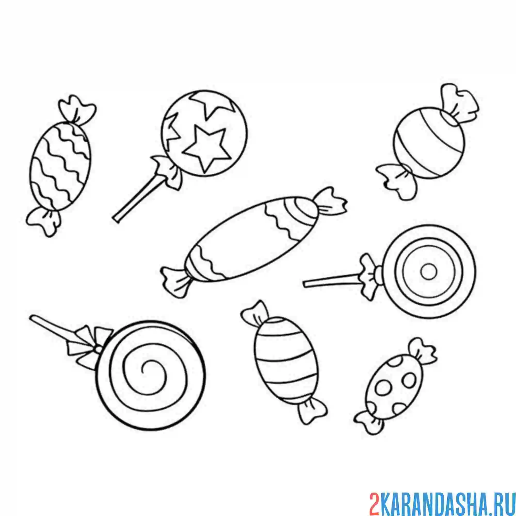Раскраска выбери сладости