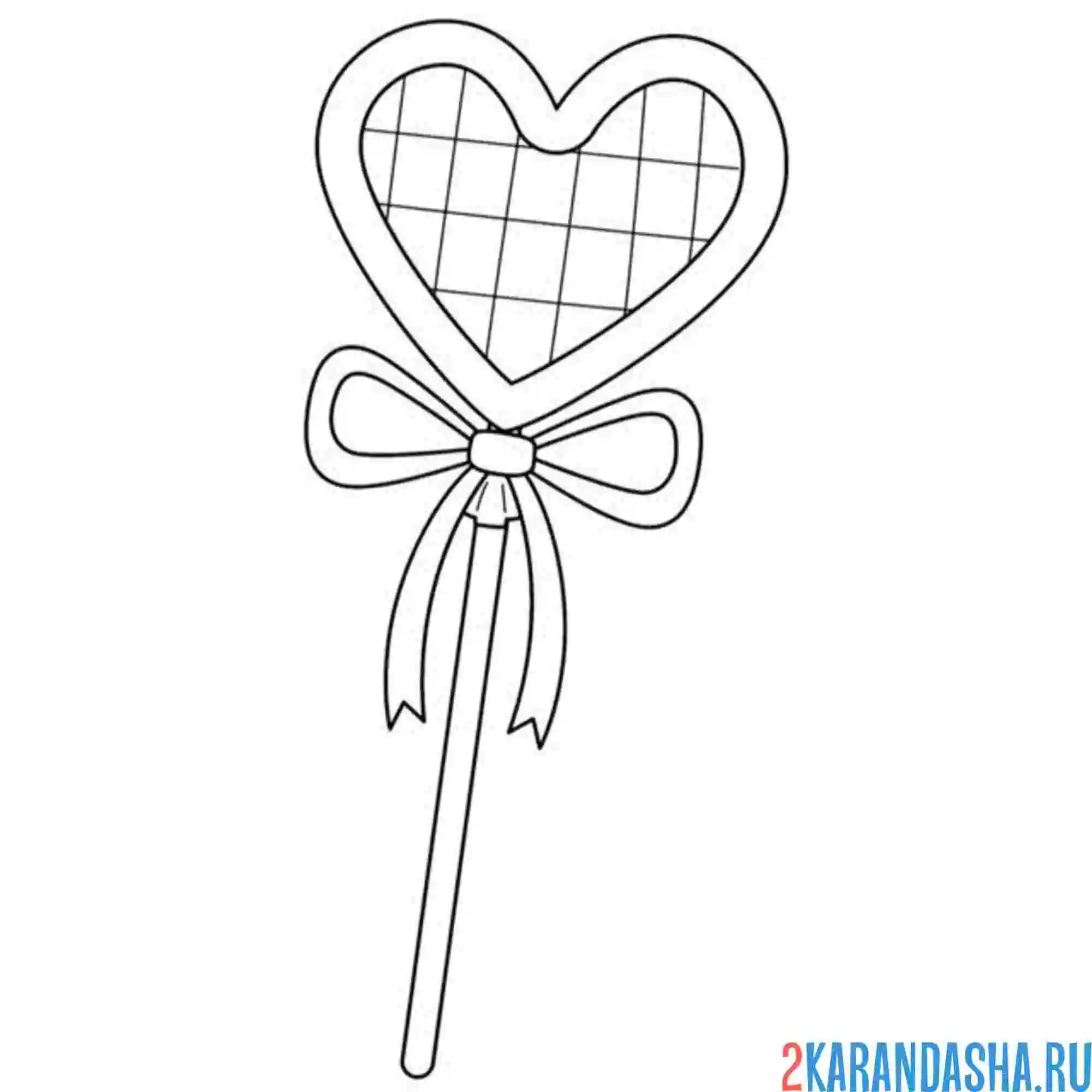 Раскраска леденец сердечко