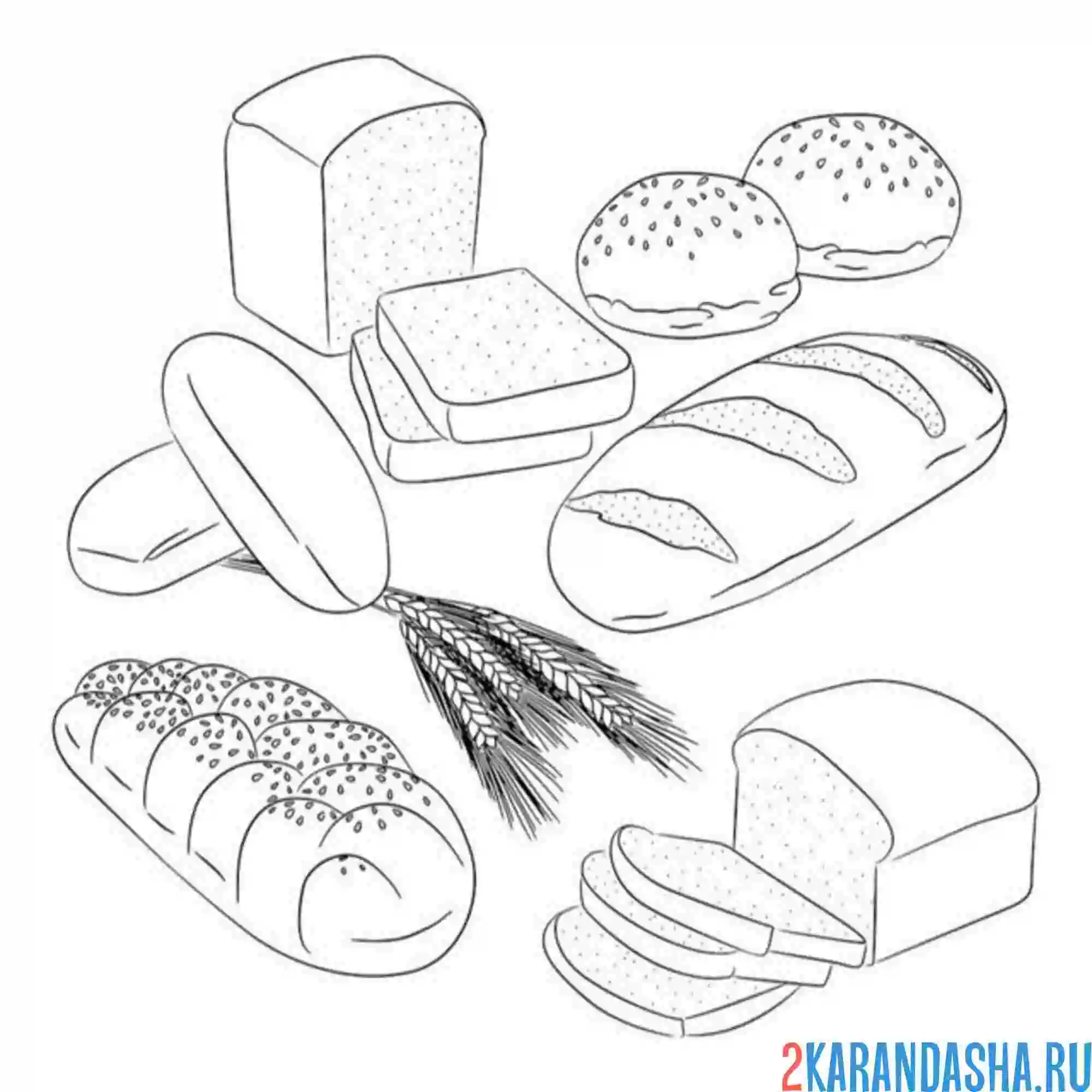 Раскраска хлеб