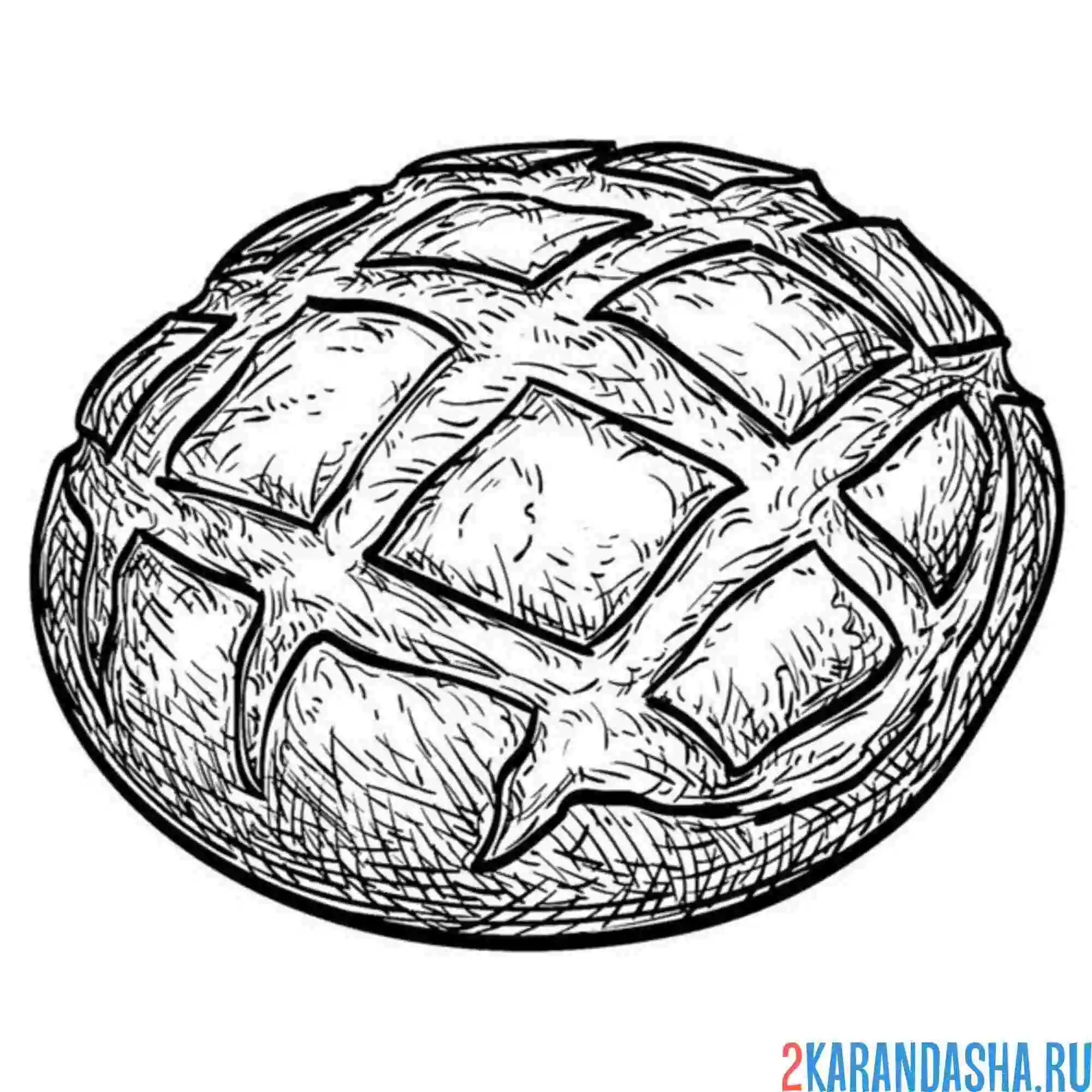 Раскраска хлеб калач