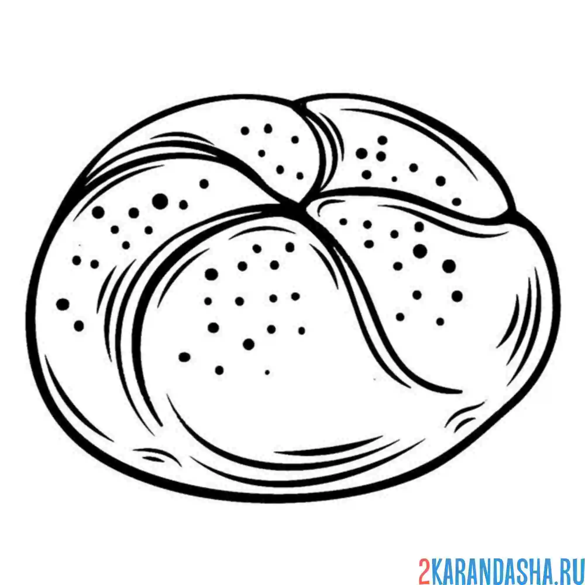 Раскраска хлебная булочка
