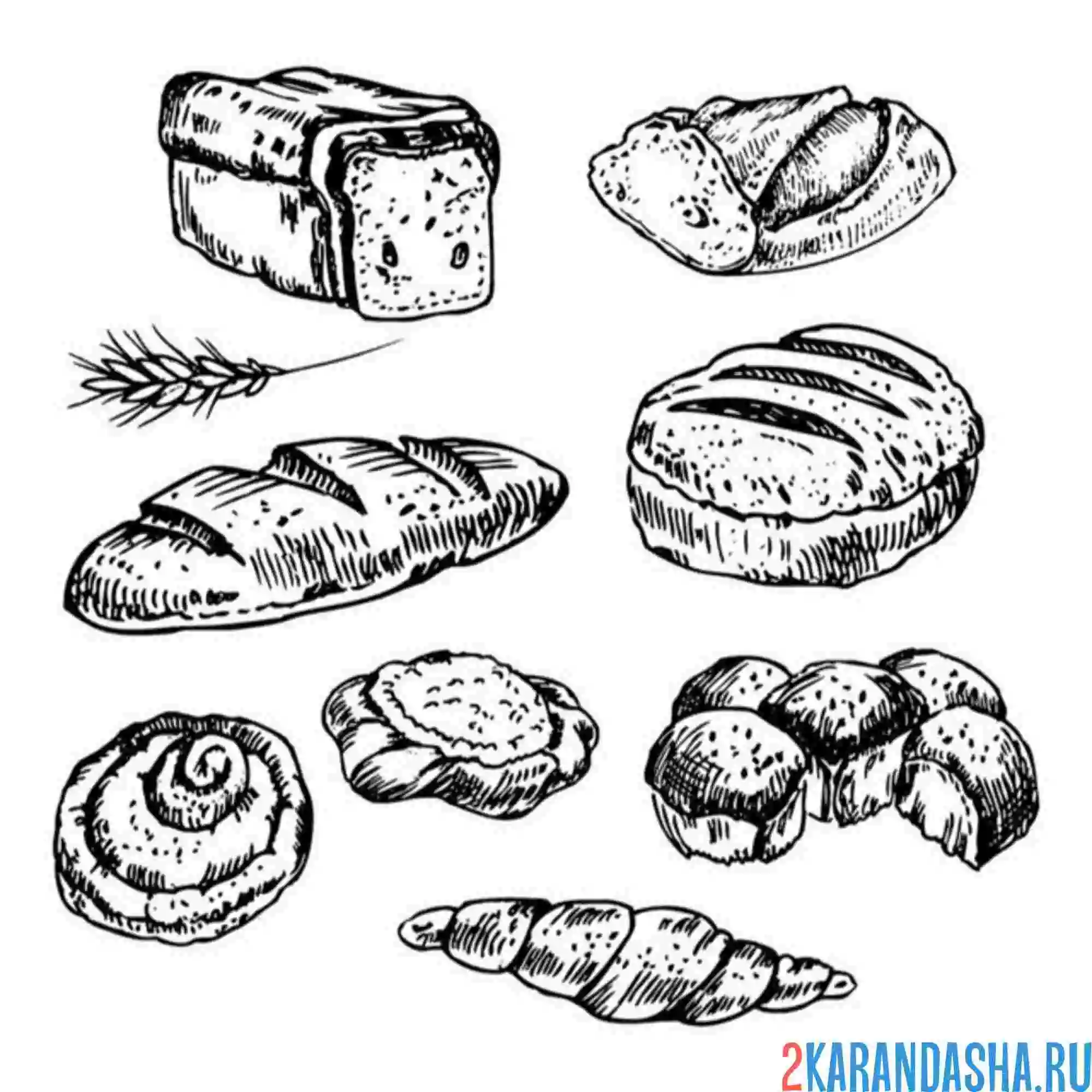 Раскраска ржаные хлеба