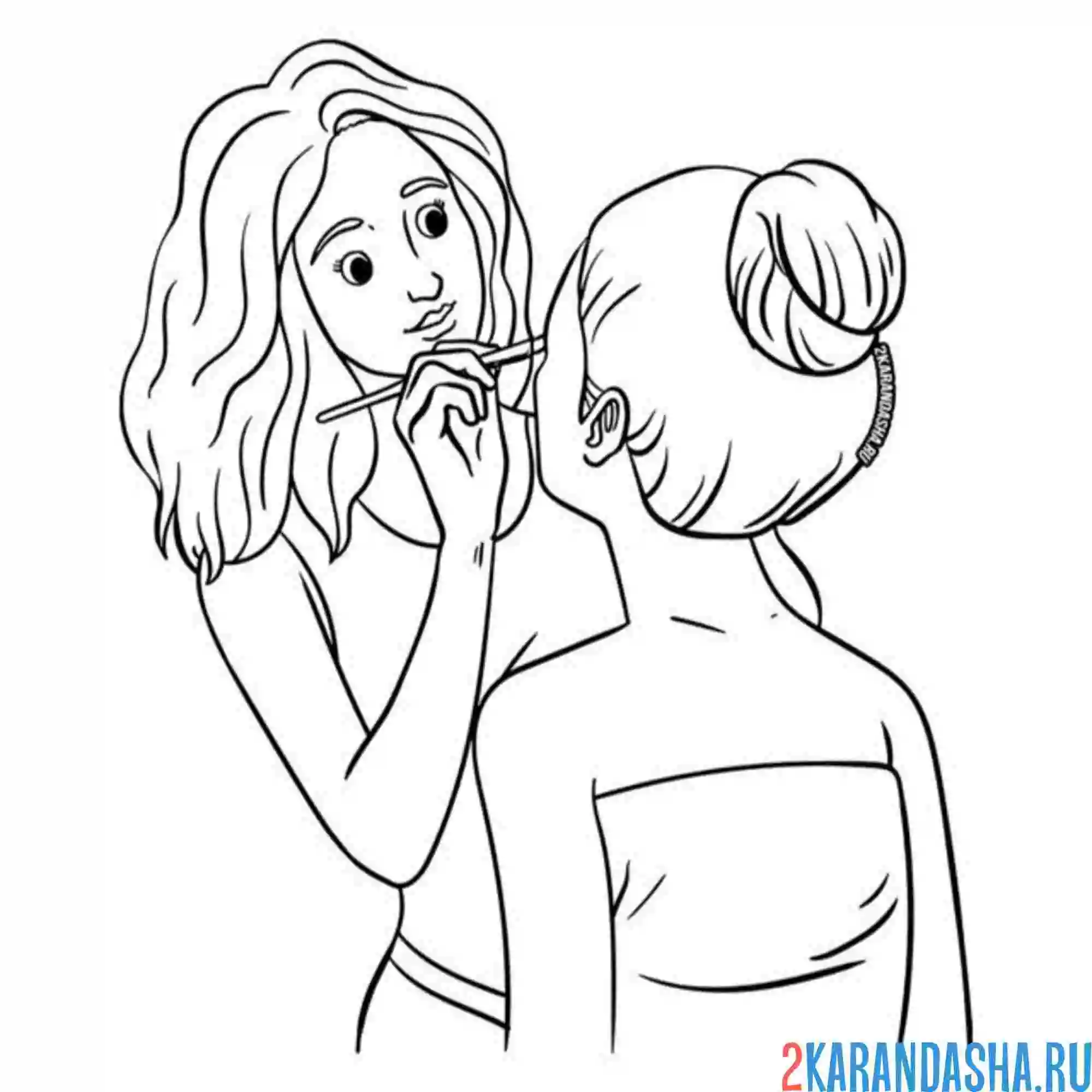 Раскраска профессия визажист