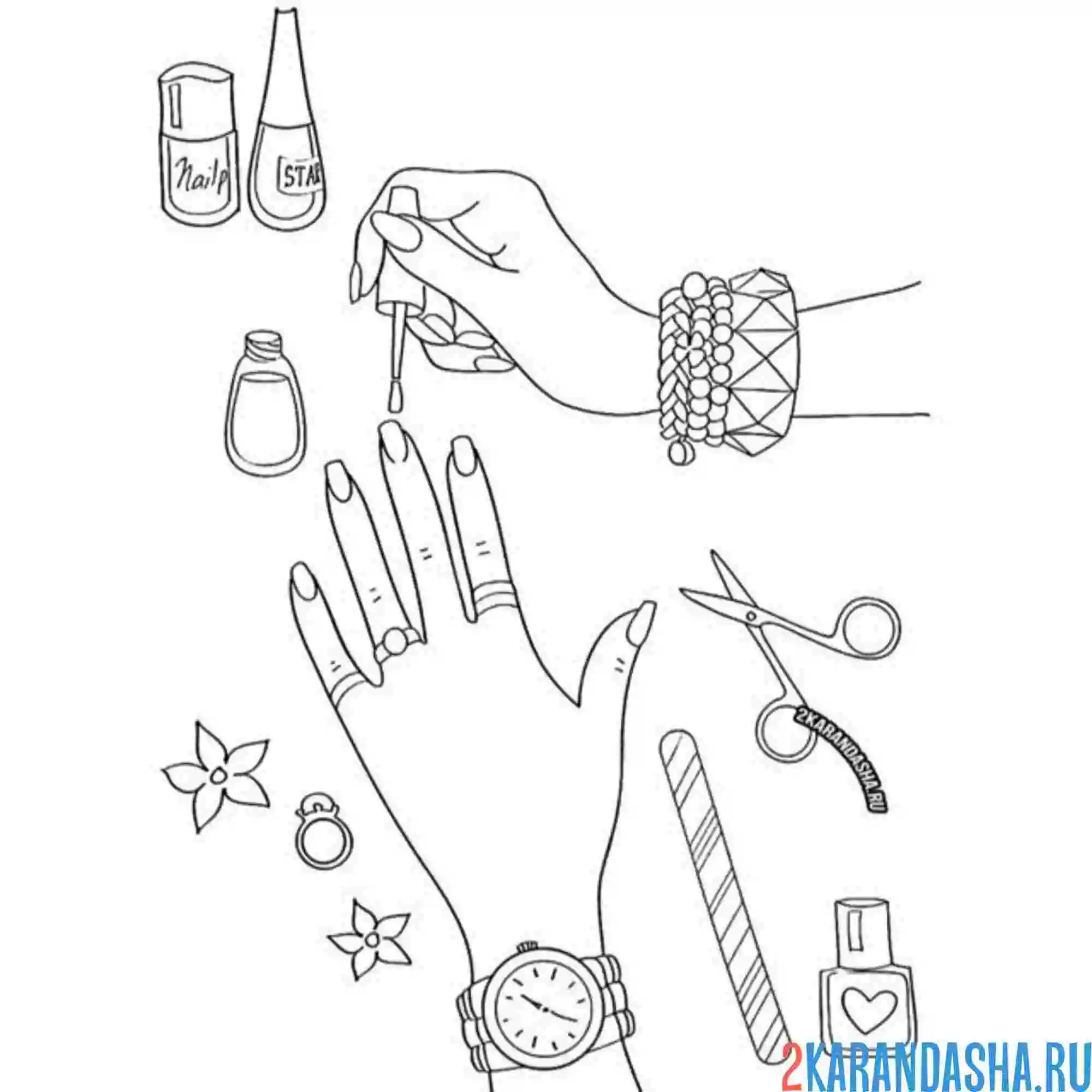 Раскраска маникюрный салон