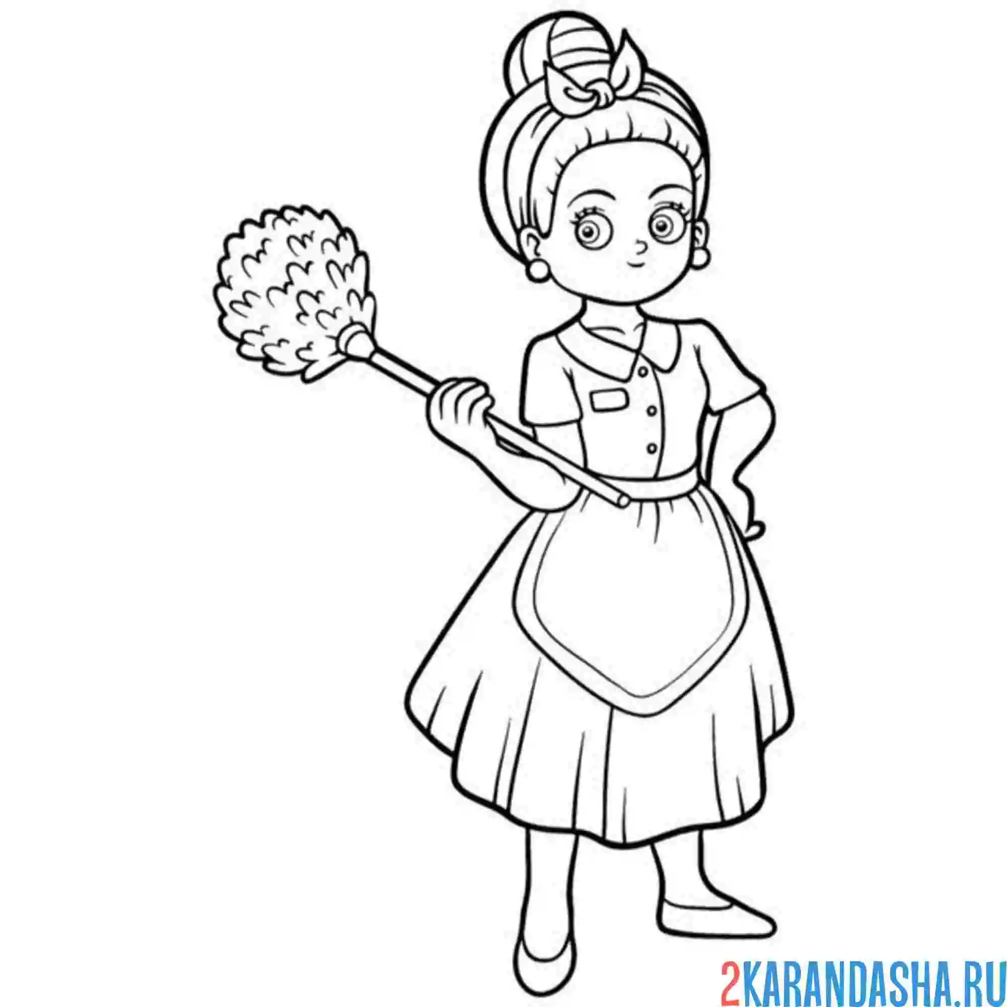 Раскраска профессия клининг