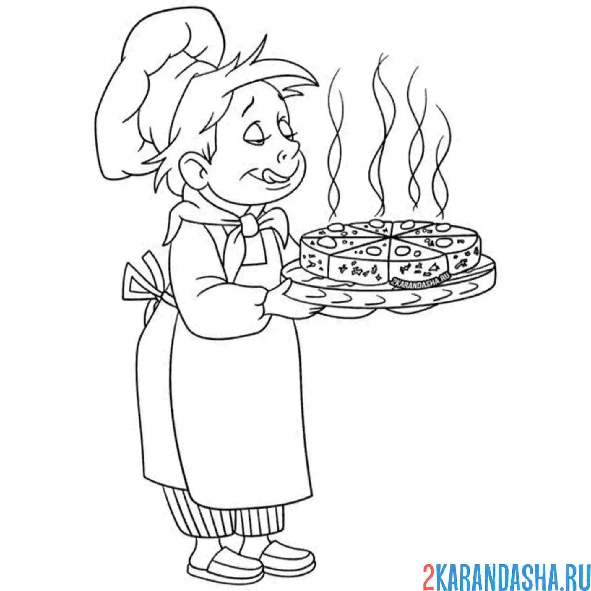 Раскраска профессия повар-кондитер