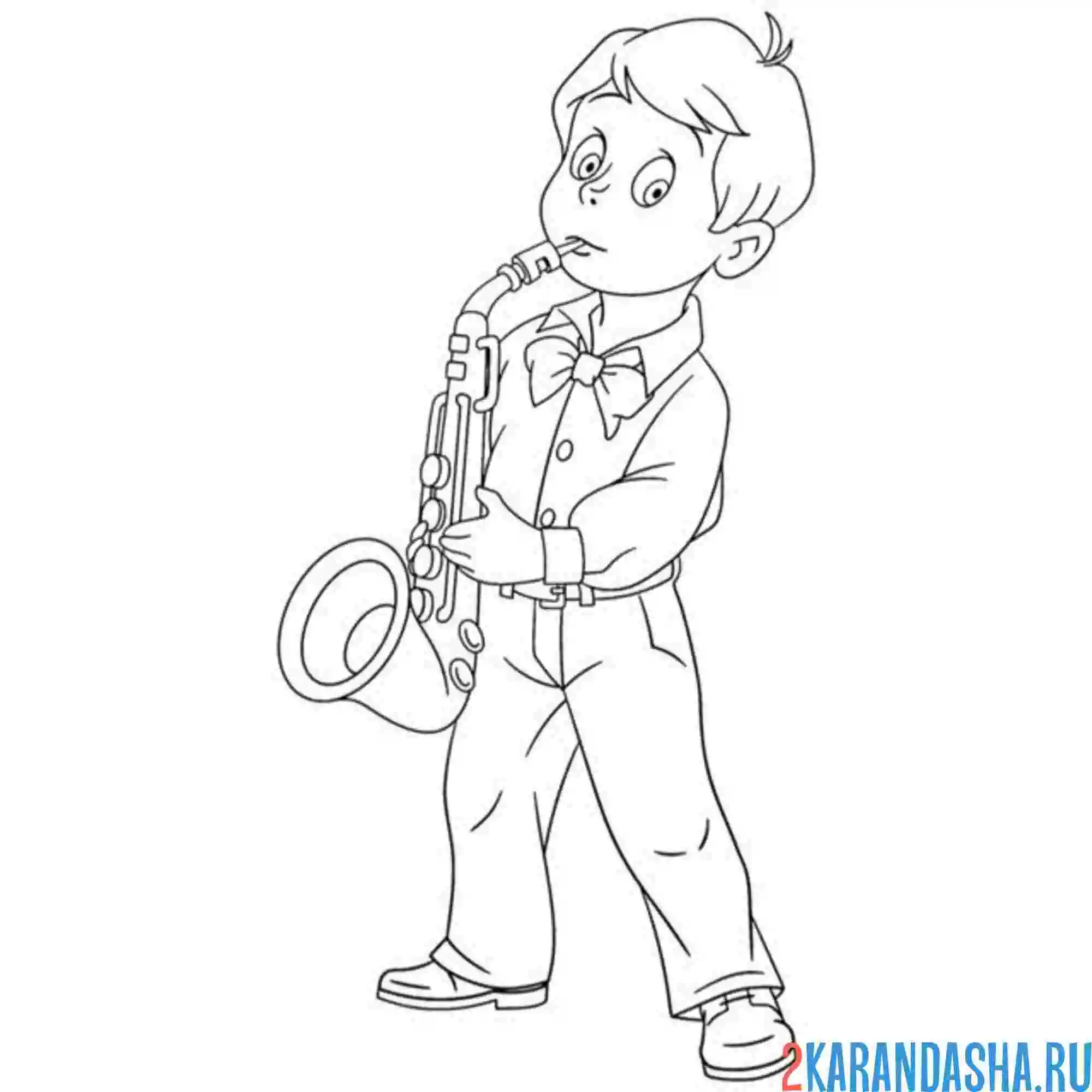 Раскраска профессия саксофонист