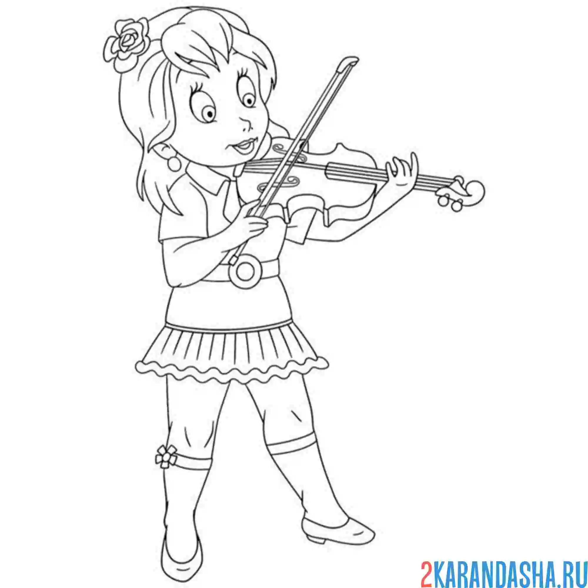 Раскраска профессия скрипачка