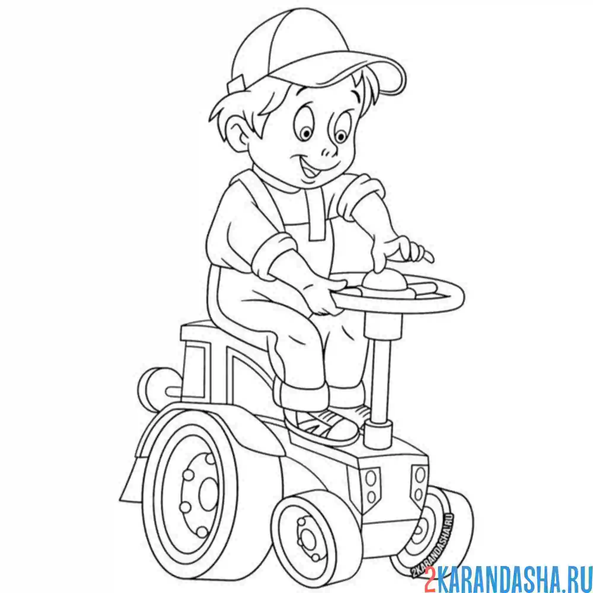 Раскраска профессия тракторист