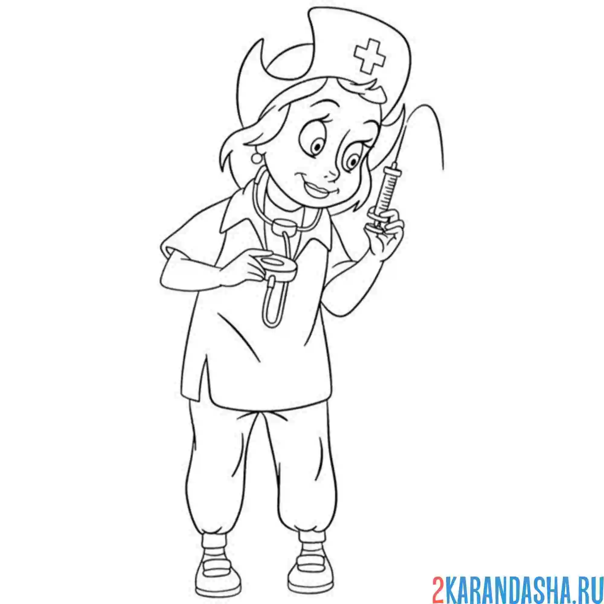Раскраска профессия медсестра