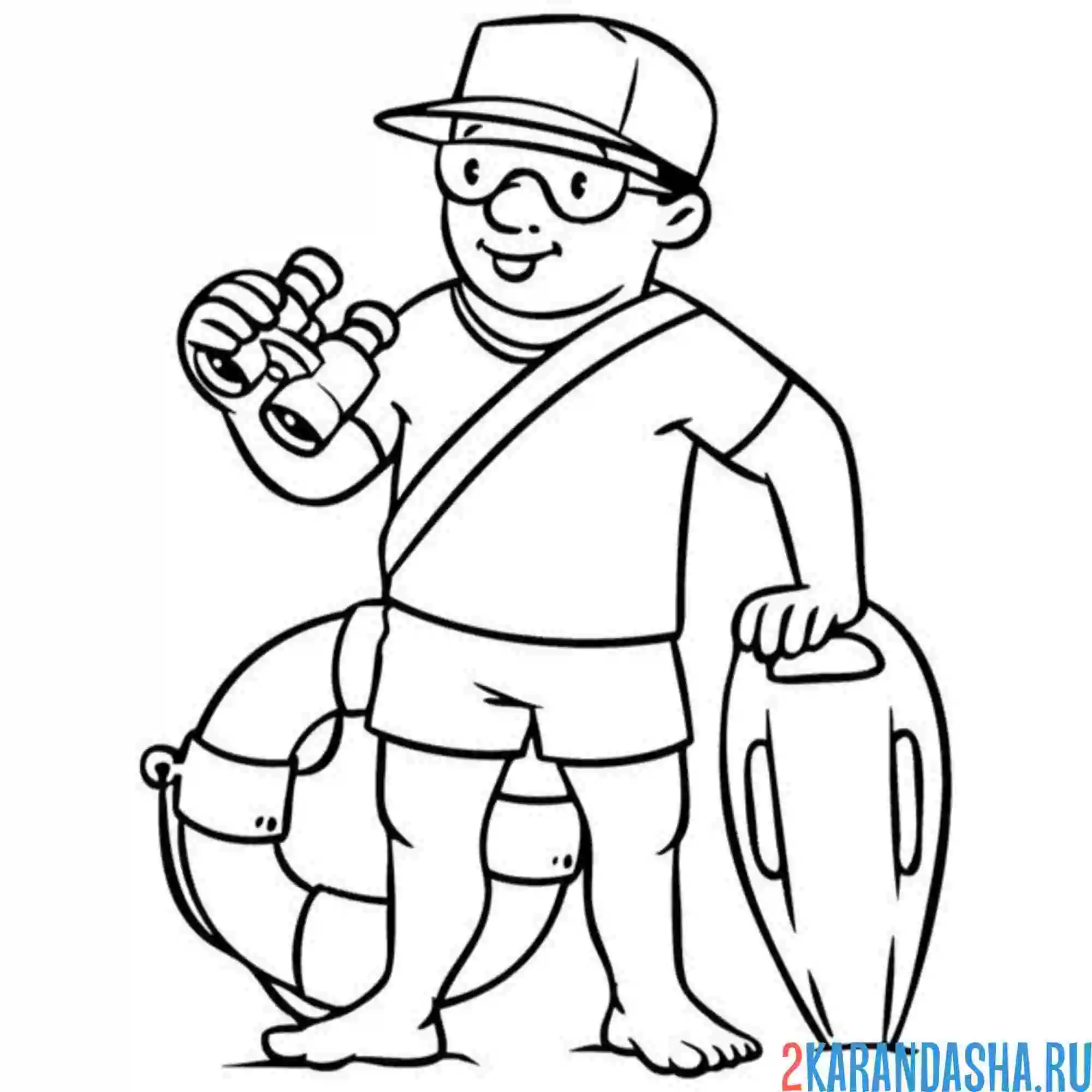 Раскраска профессия спасатель