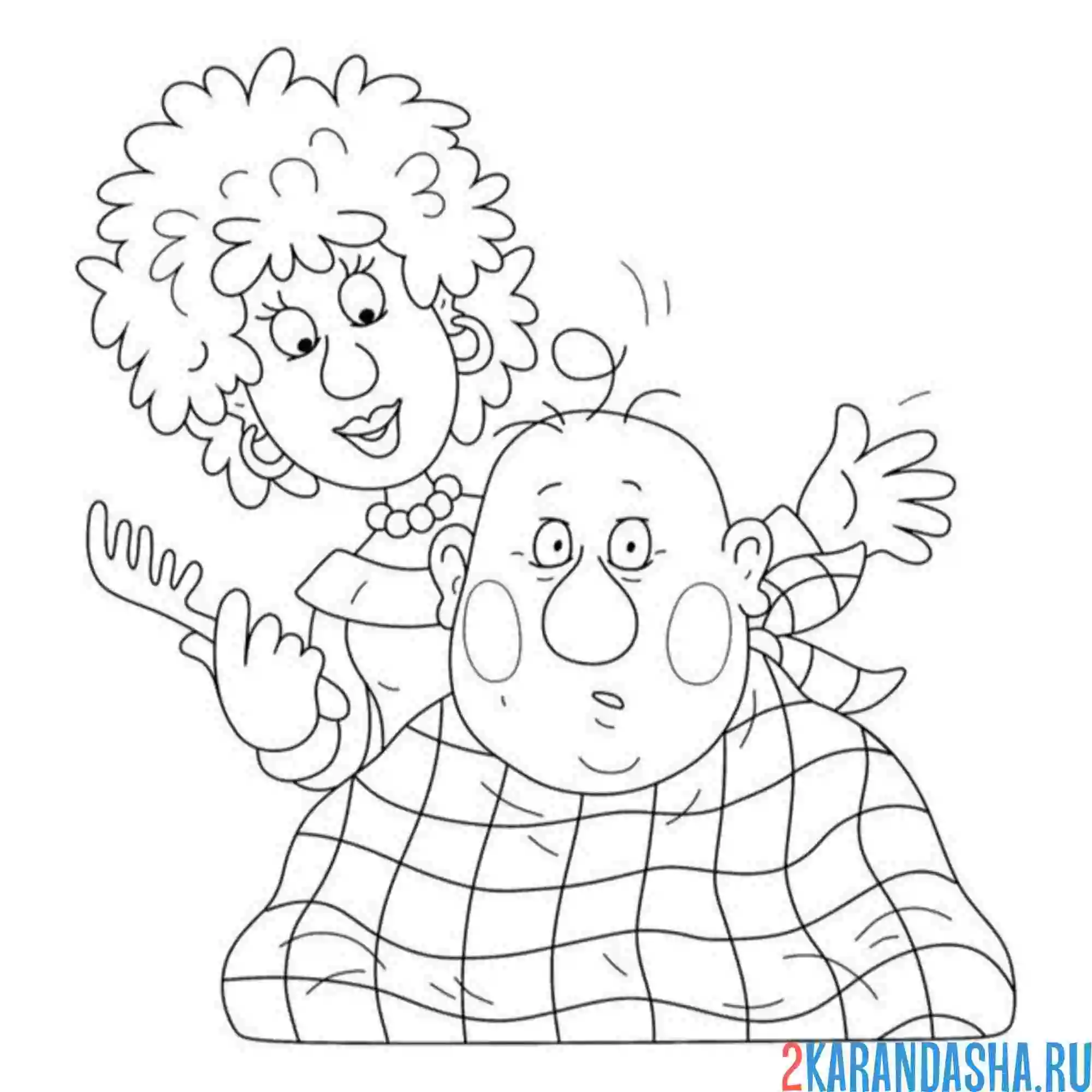 Раскраска профессия неопытный парикмахер