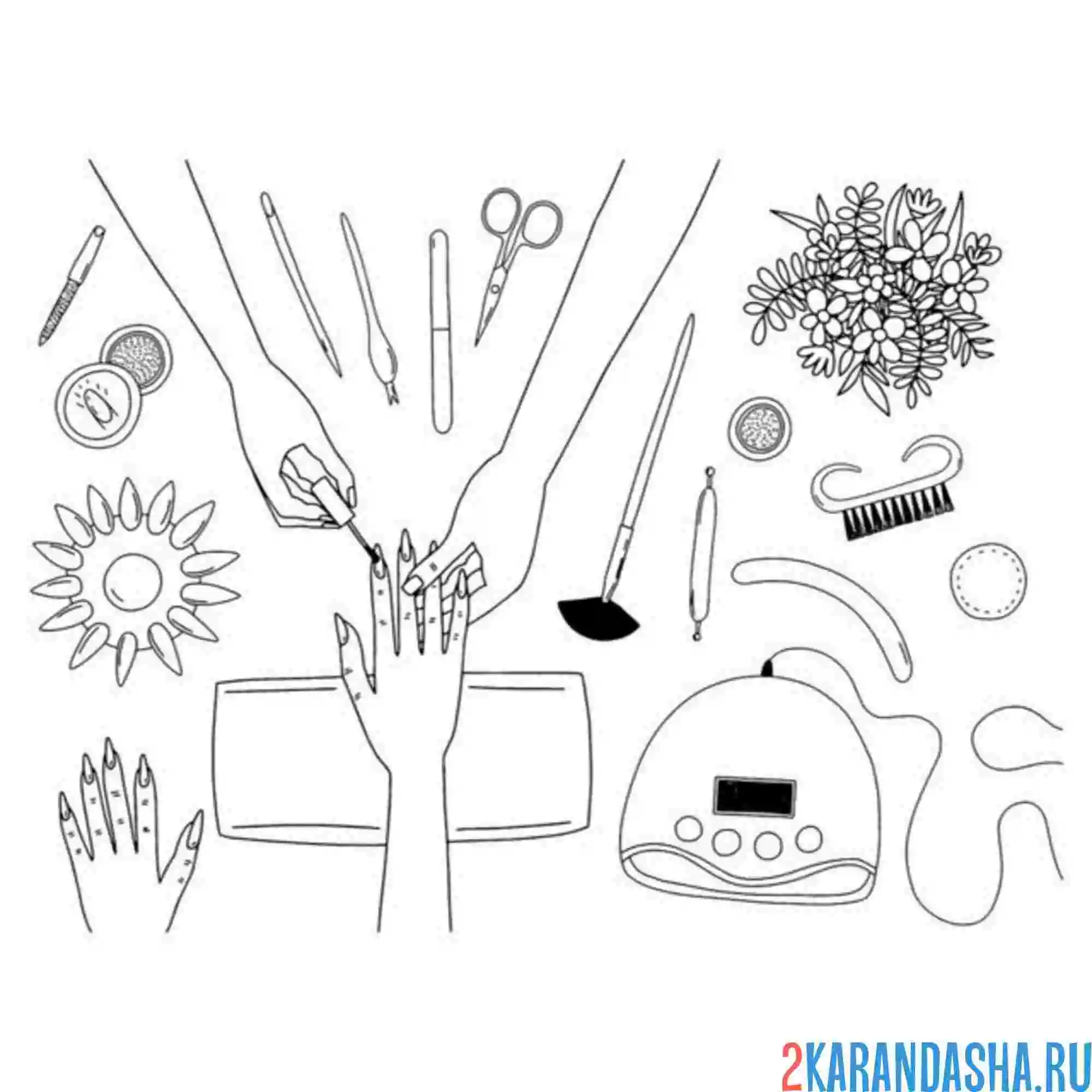 Раскраска профессия мастер маникюра