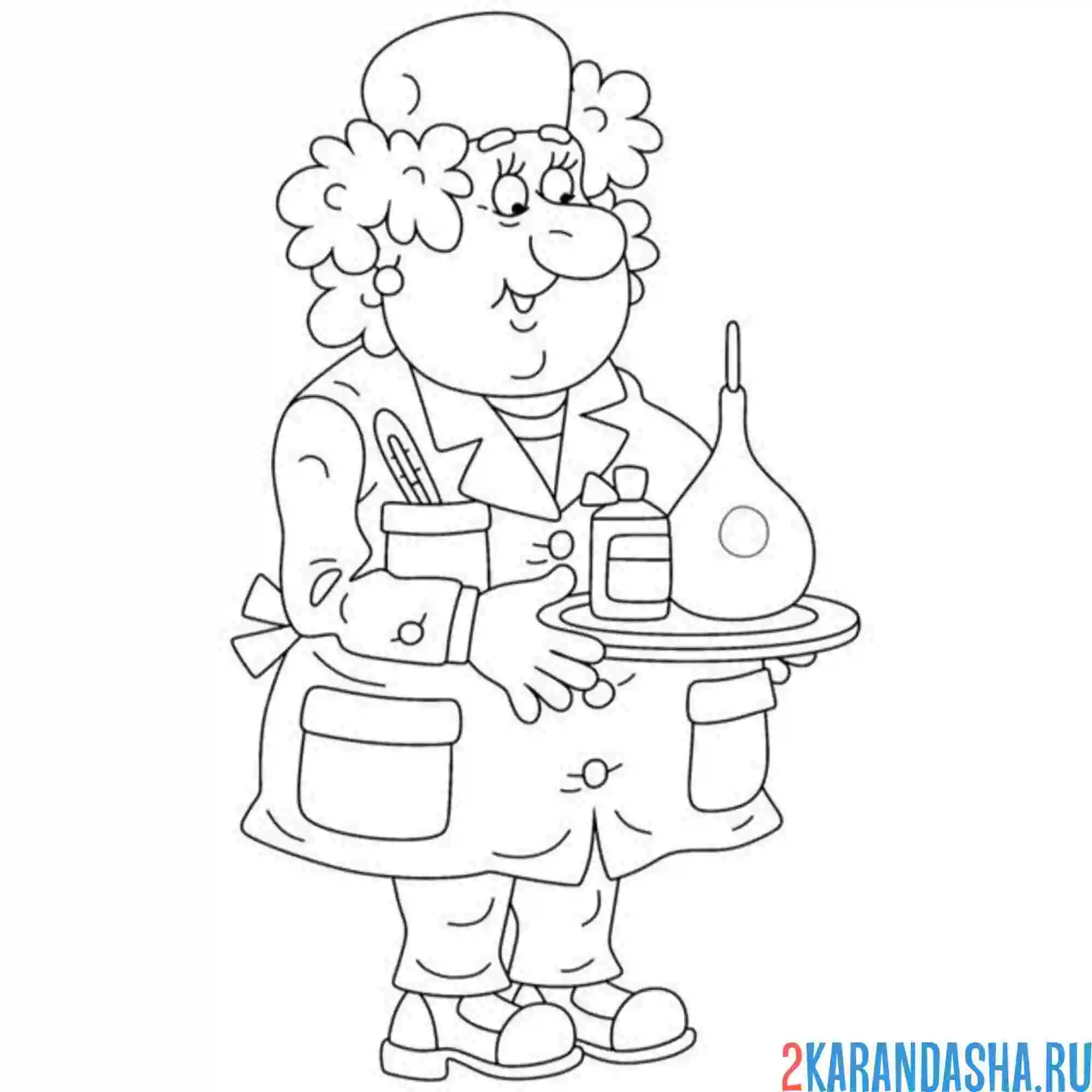 Раскраска профессия санитарка