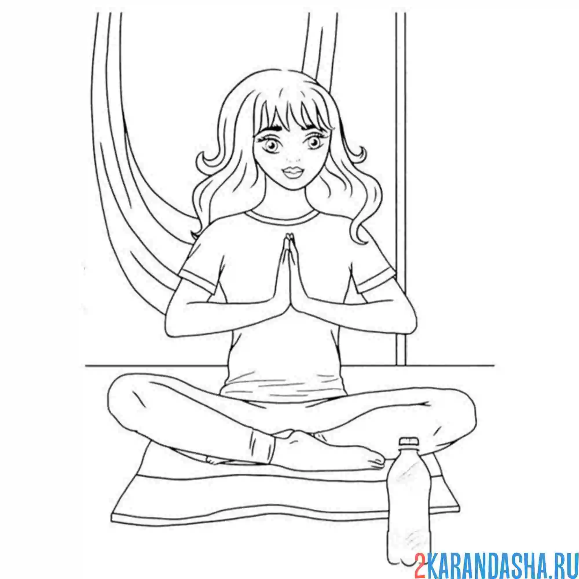 Раскраска профессия преподаватель йога