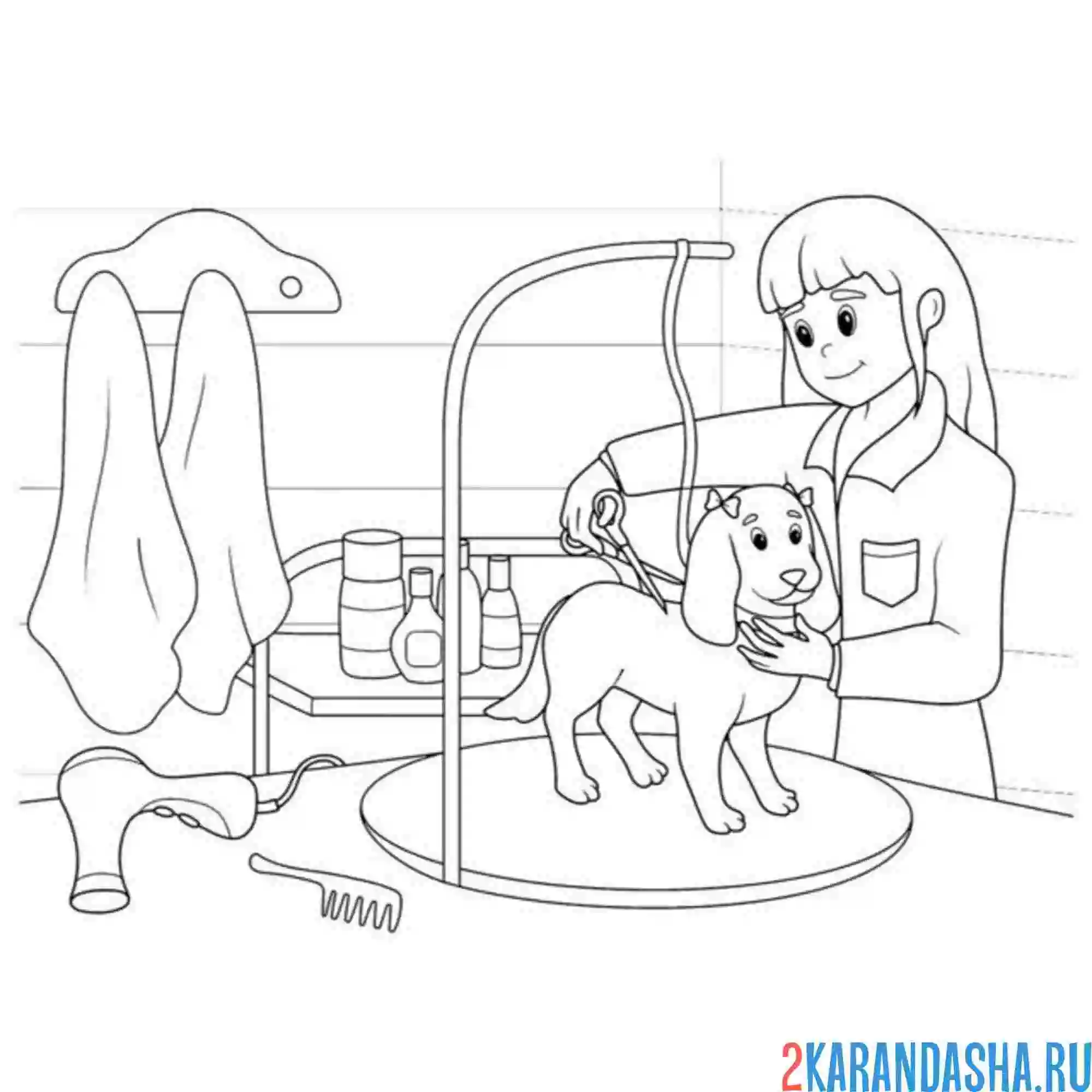 Раскраска профессия грумер