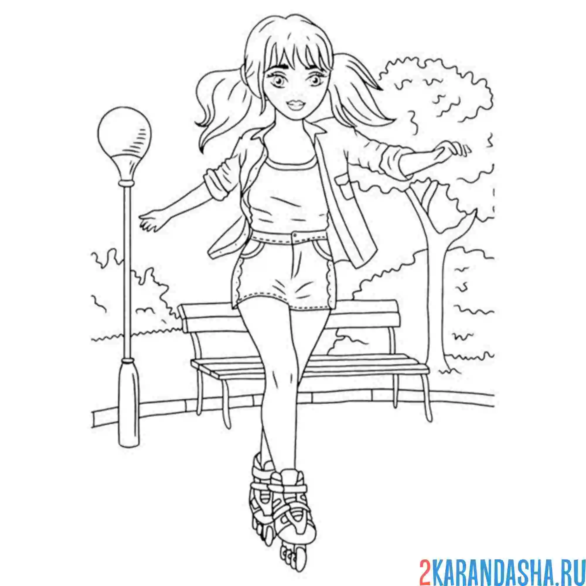 Раскраска роллерша