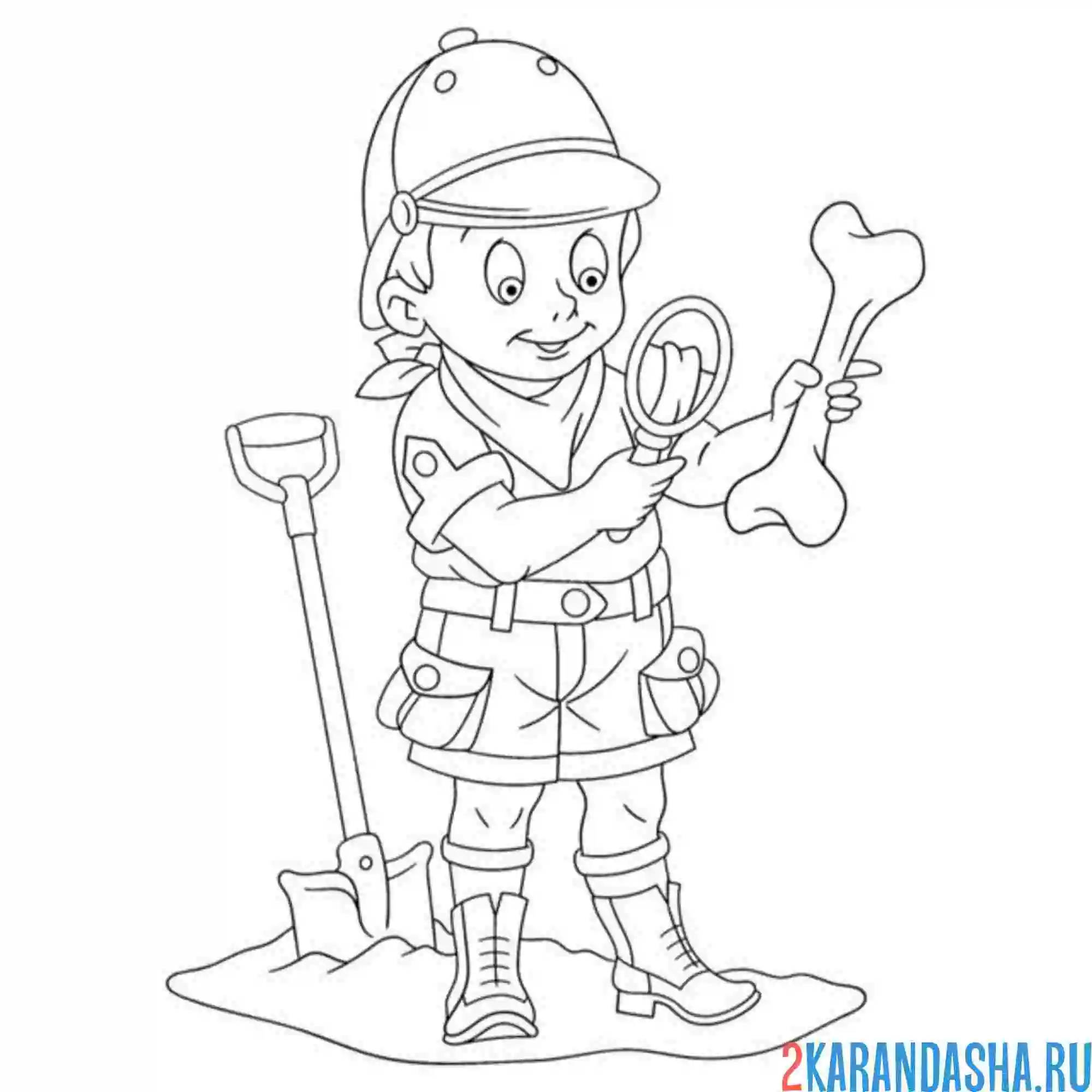 Раскраска профессия археолог