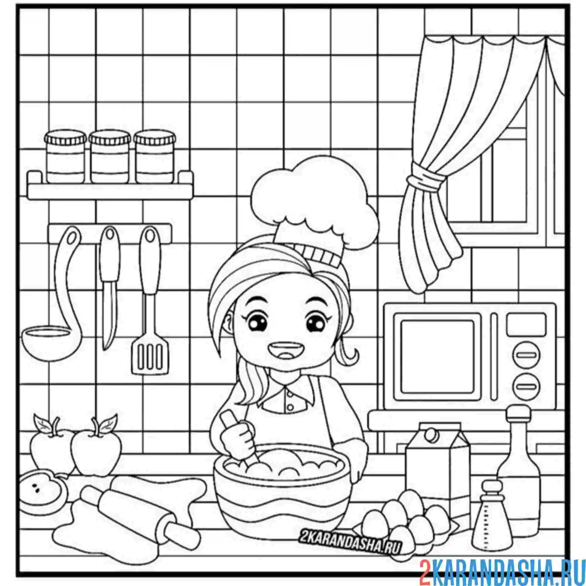 Раскраска главный повар