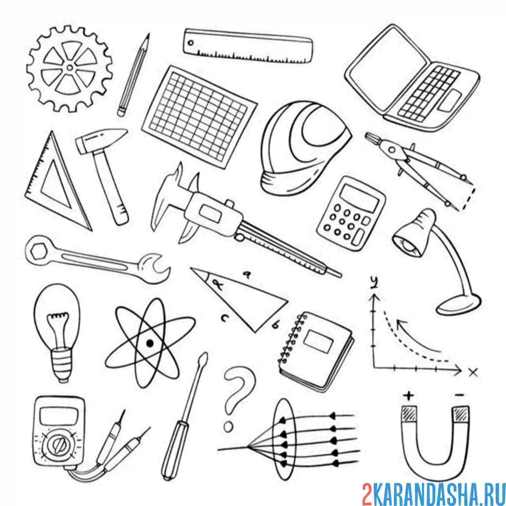 Раскраска строительные иконки