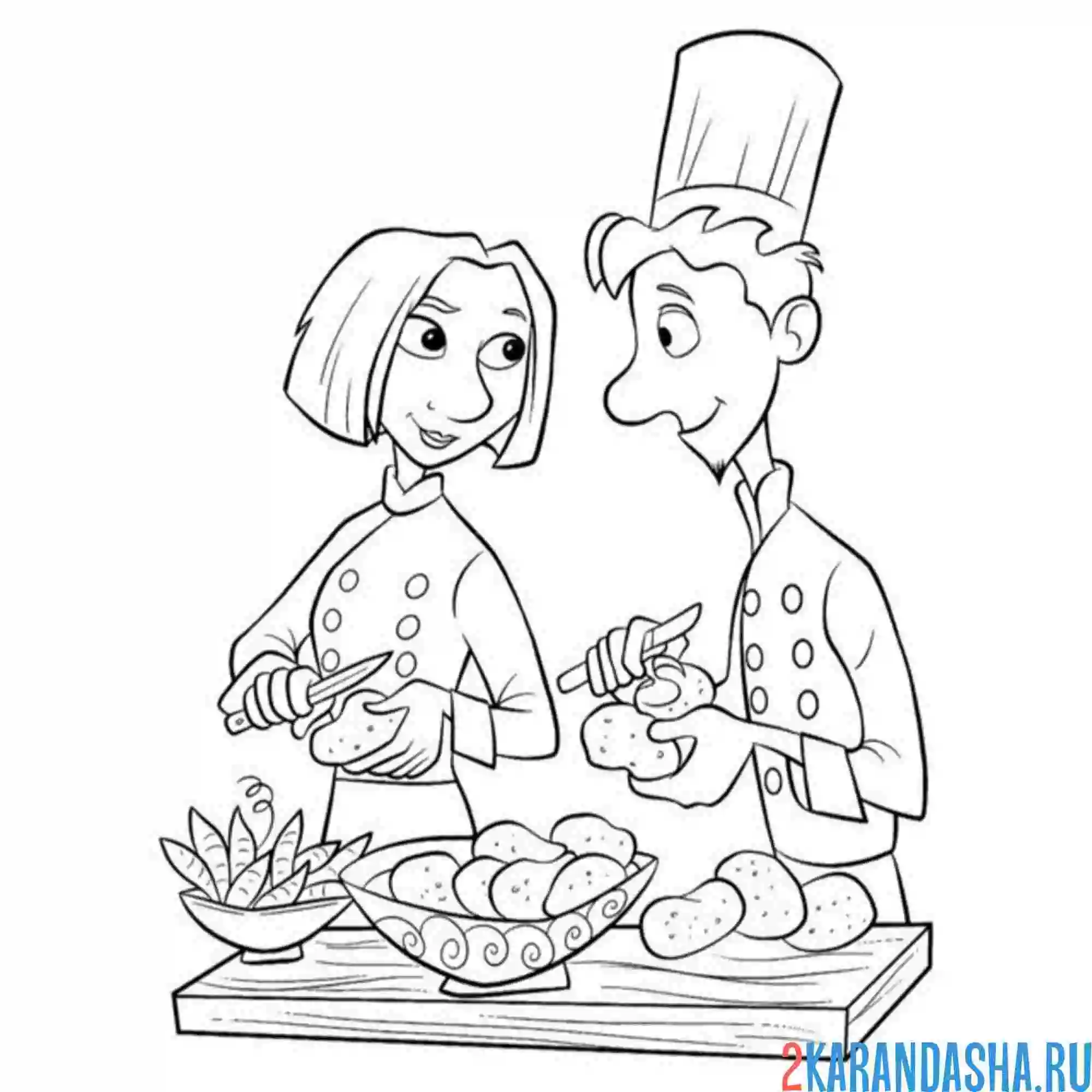 Раскраска повара друзья рататуй