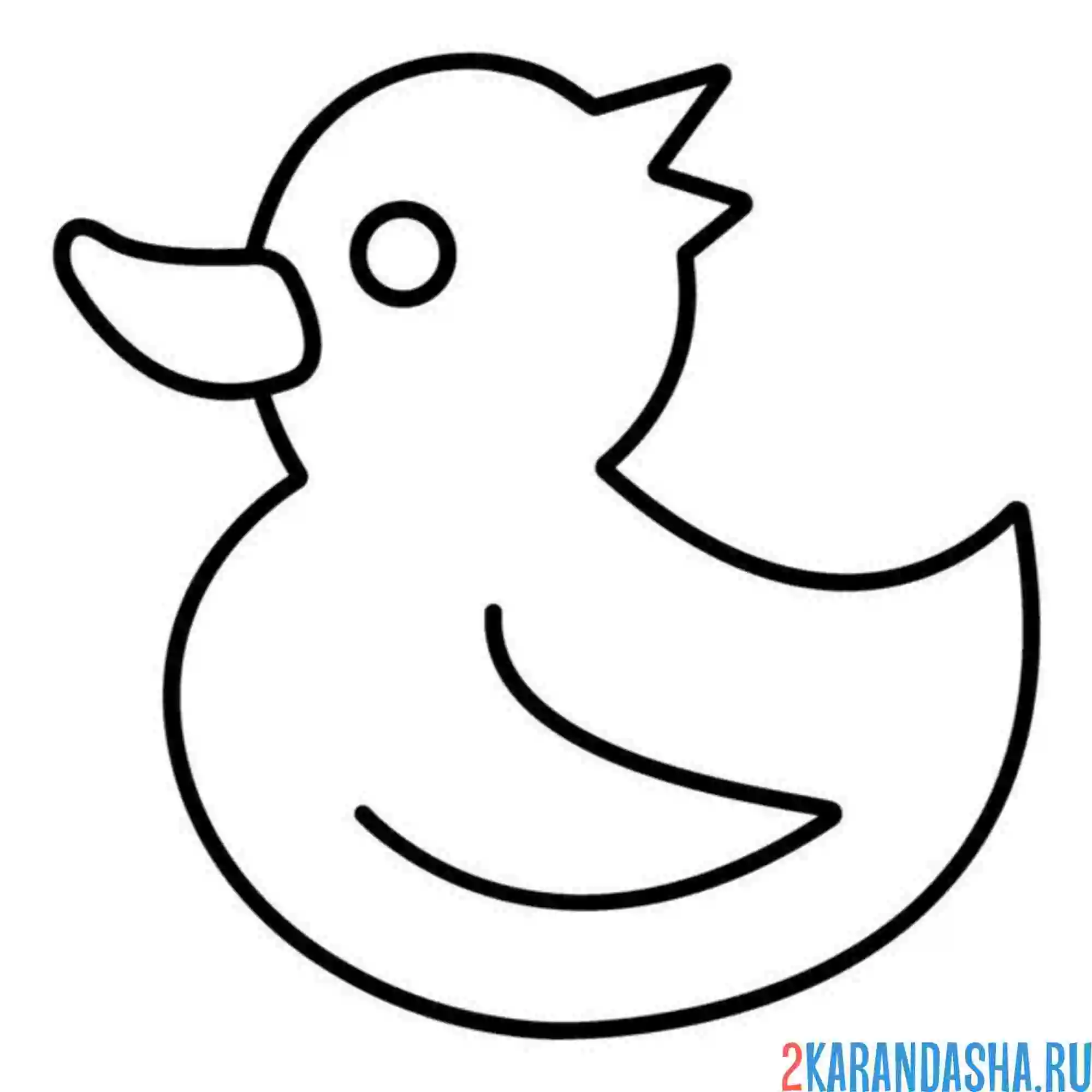 Раскраска для самых маленьких уточка