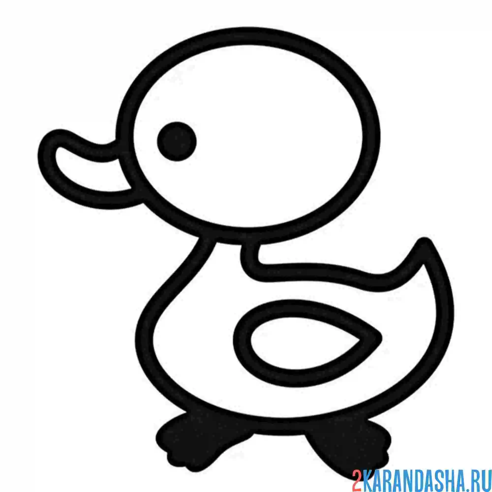 Раскраска утка с толстым контуром