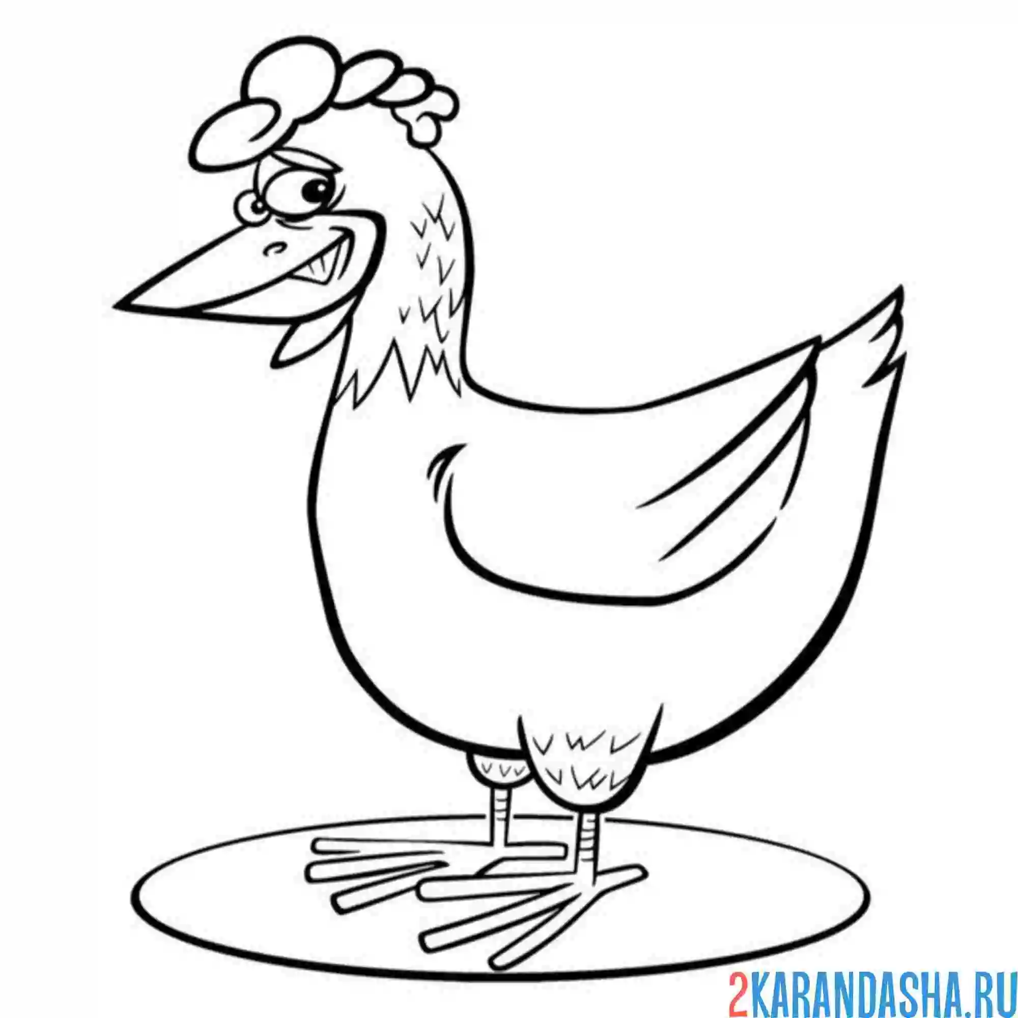 Раскраска упс курица