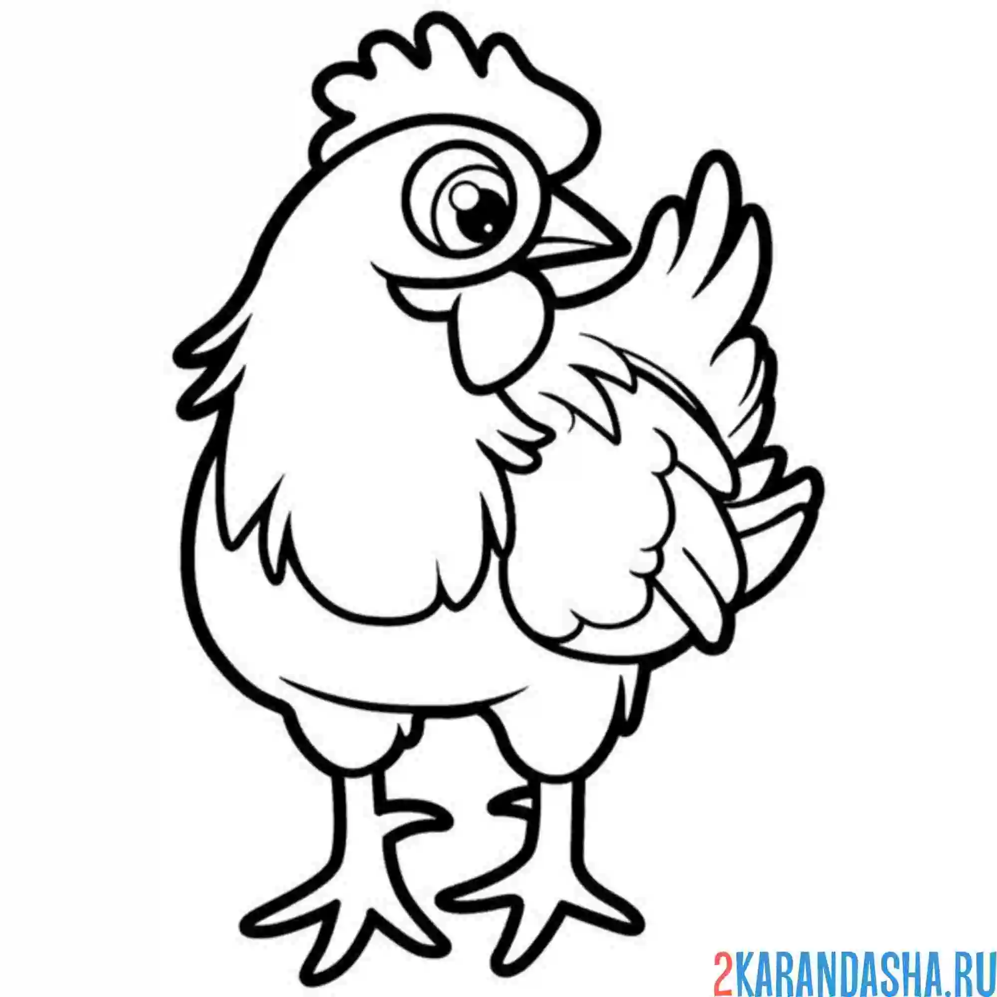Раскраска фермерская курица