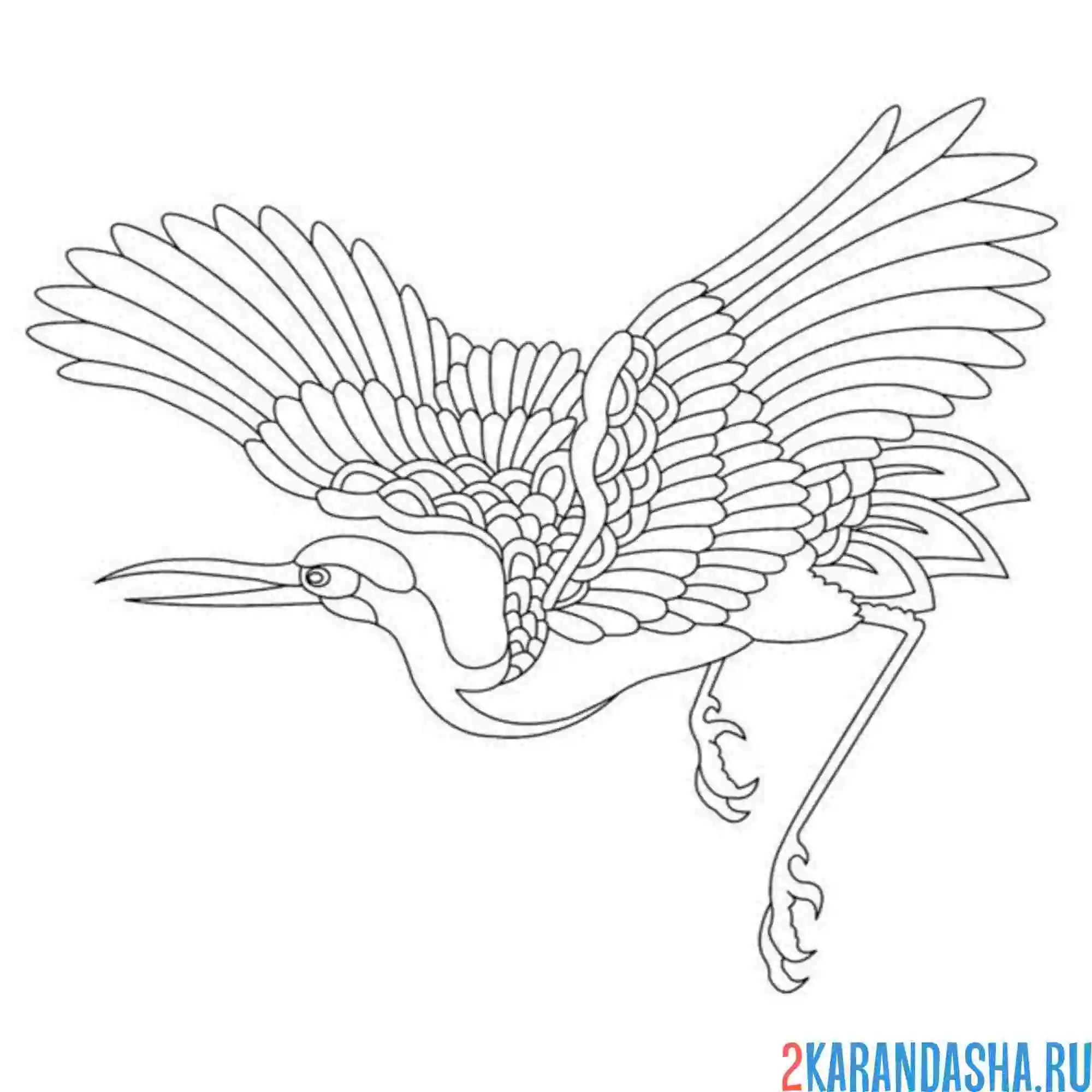 Раскраска арт журавль