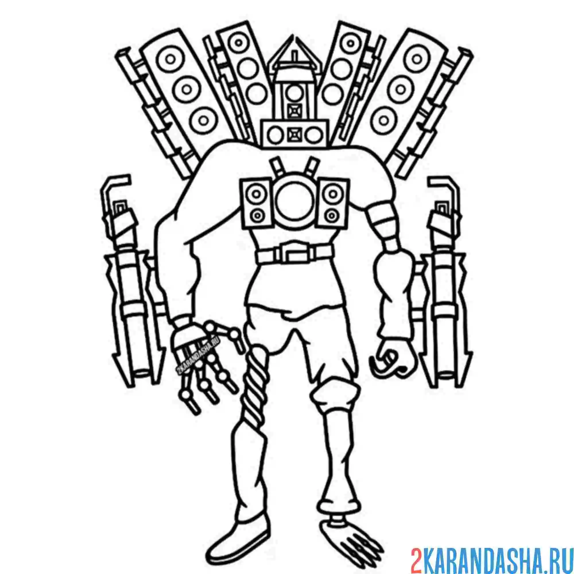Раскраска зараженный титан спикермен