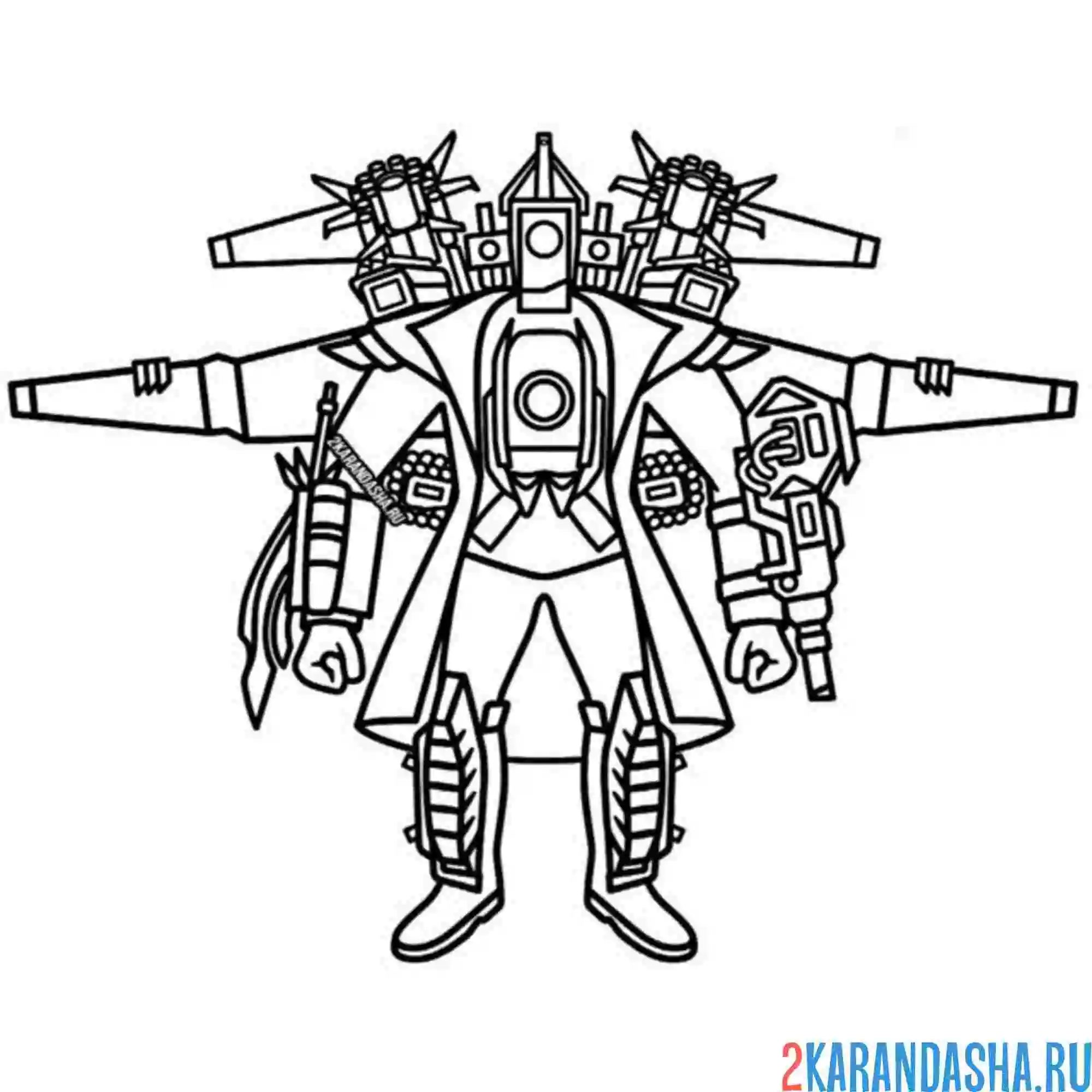 Раскраска титан камерамен даркзон