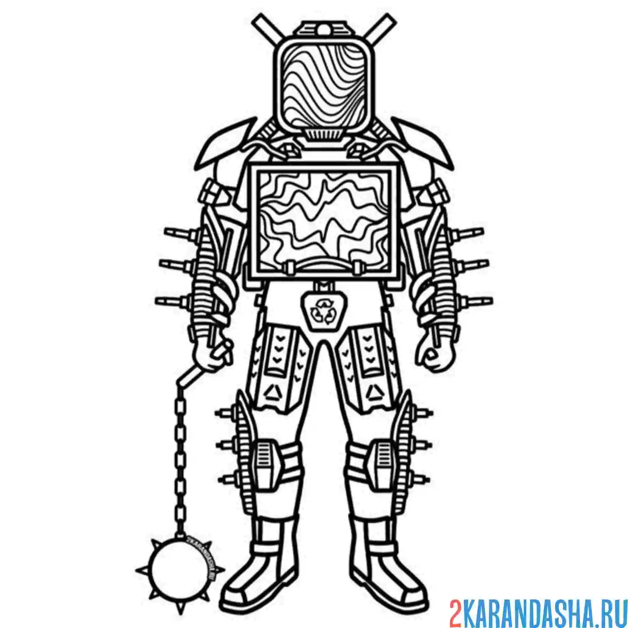 Раскраска титан тв-мен скибиди туалет