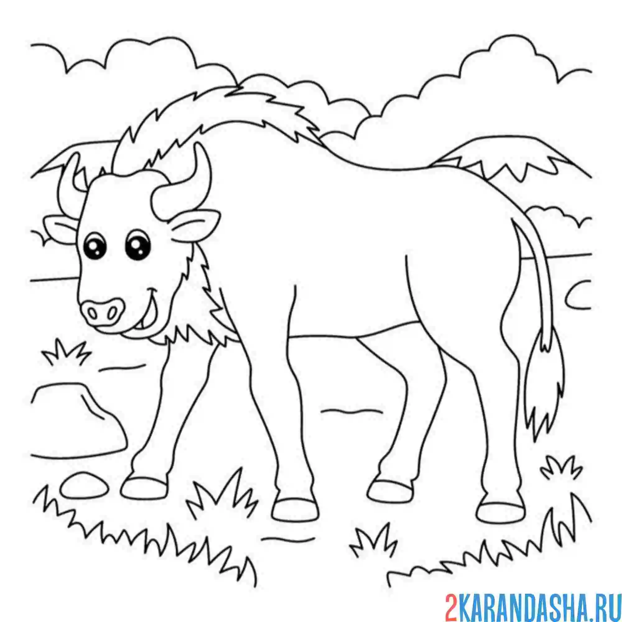 Раскраска антилопа гну зоопарк