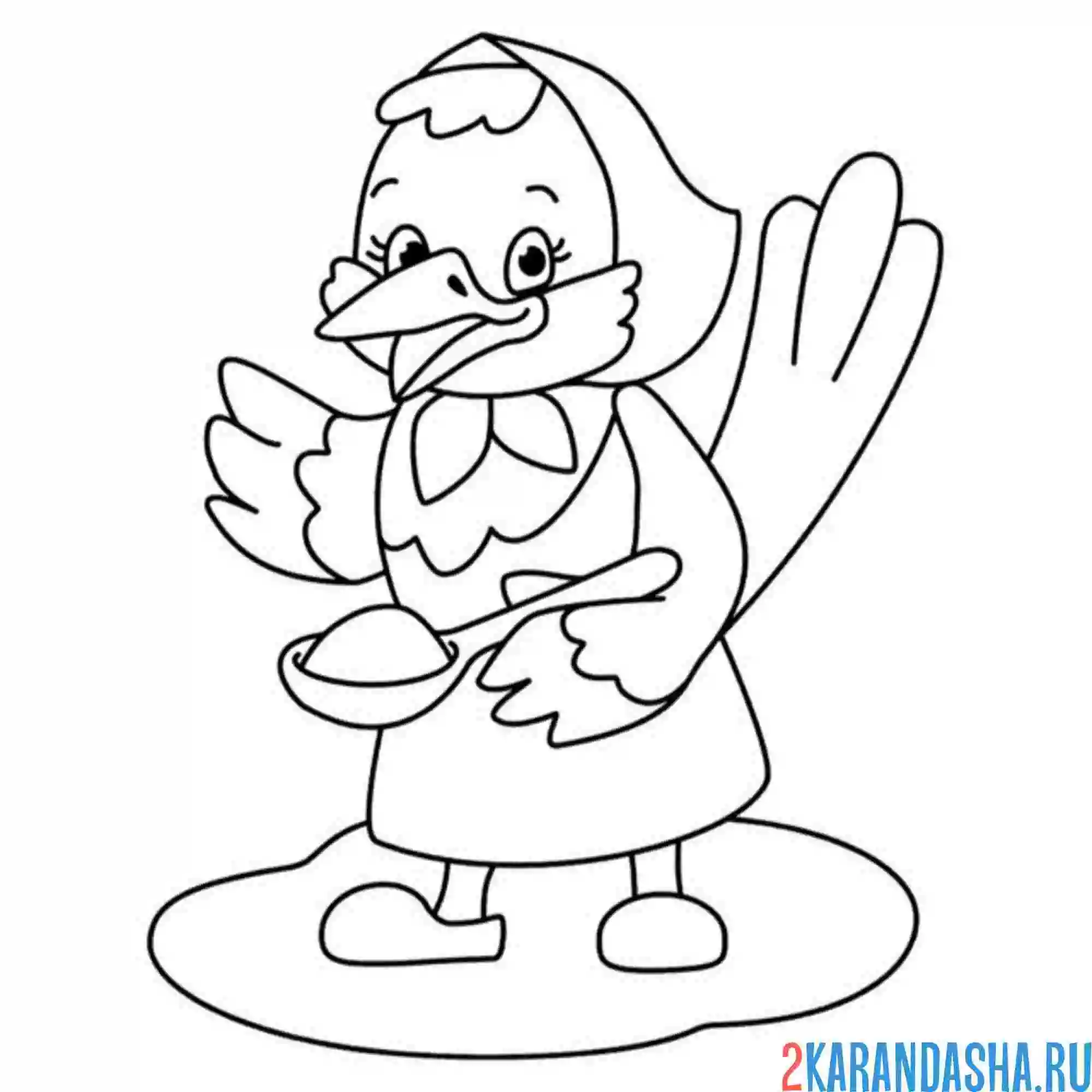 Раскраска сорока-белобока кашу