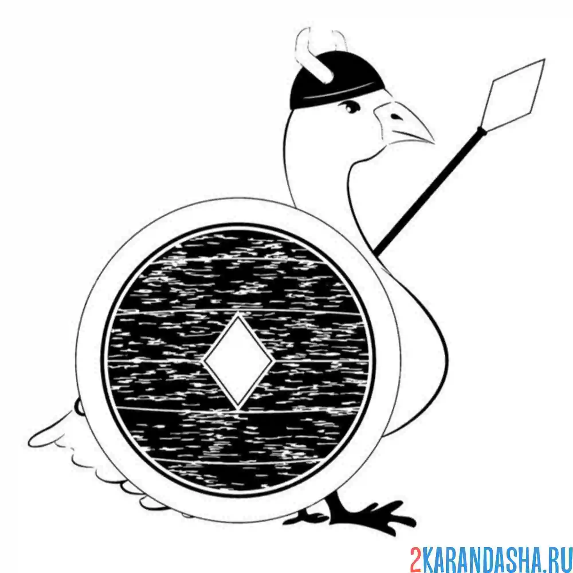 Раскраска гусь викинг