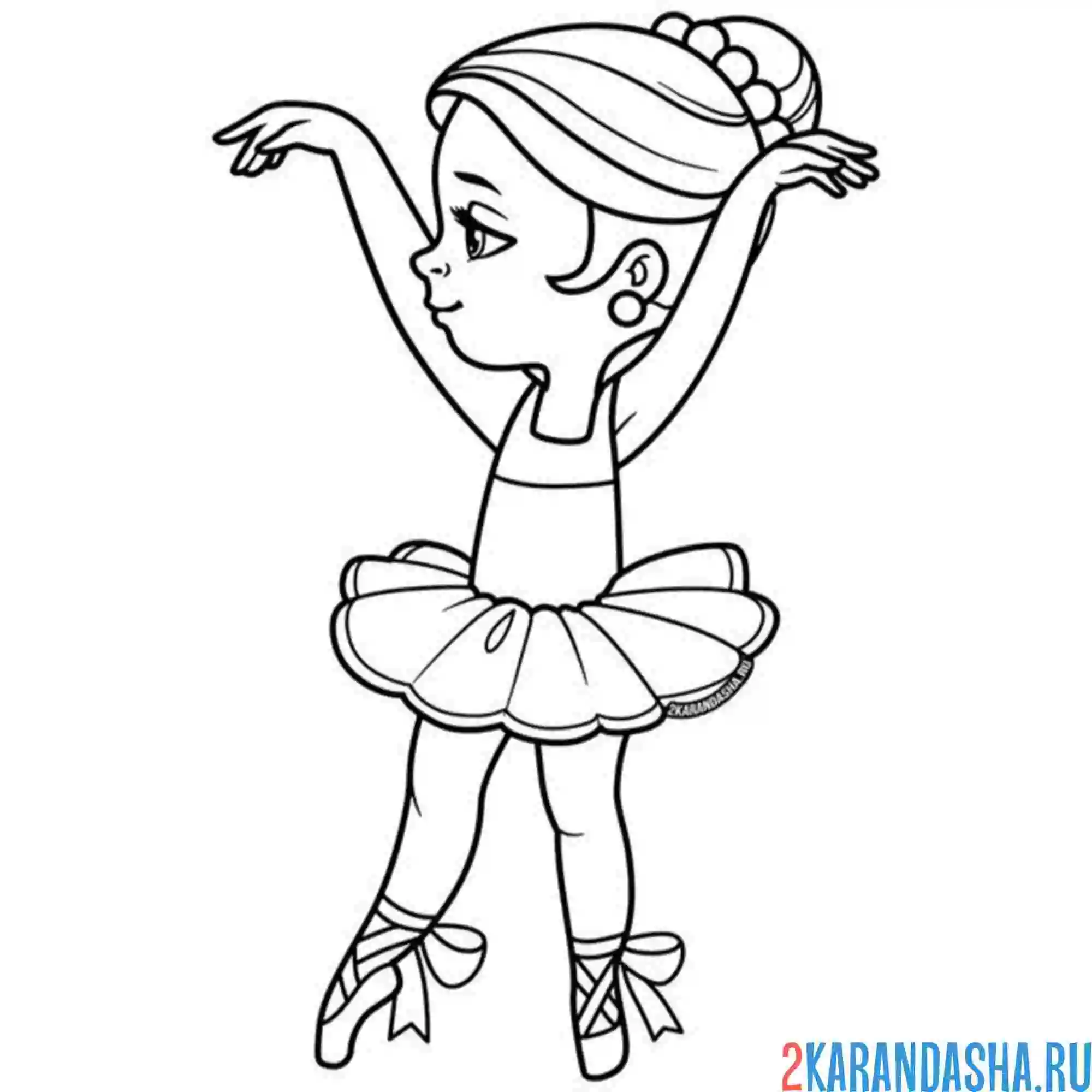 Раскраска начинающая балерина