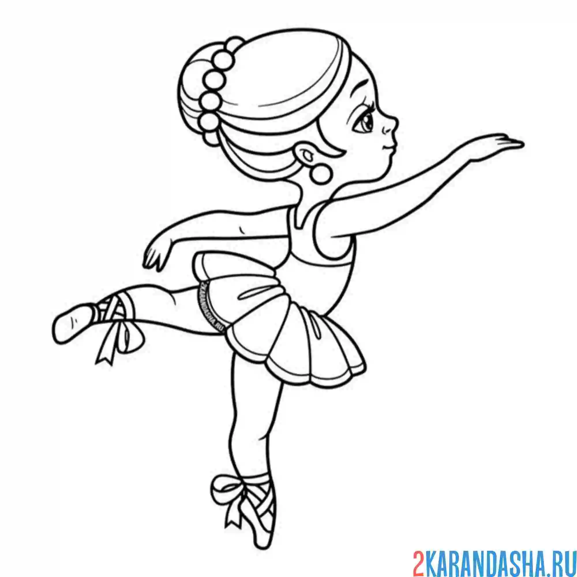 Раскраска балерина начинающая