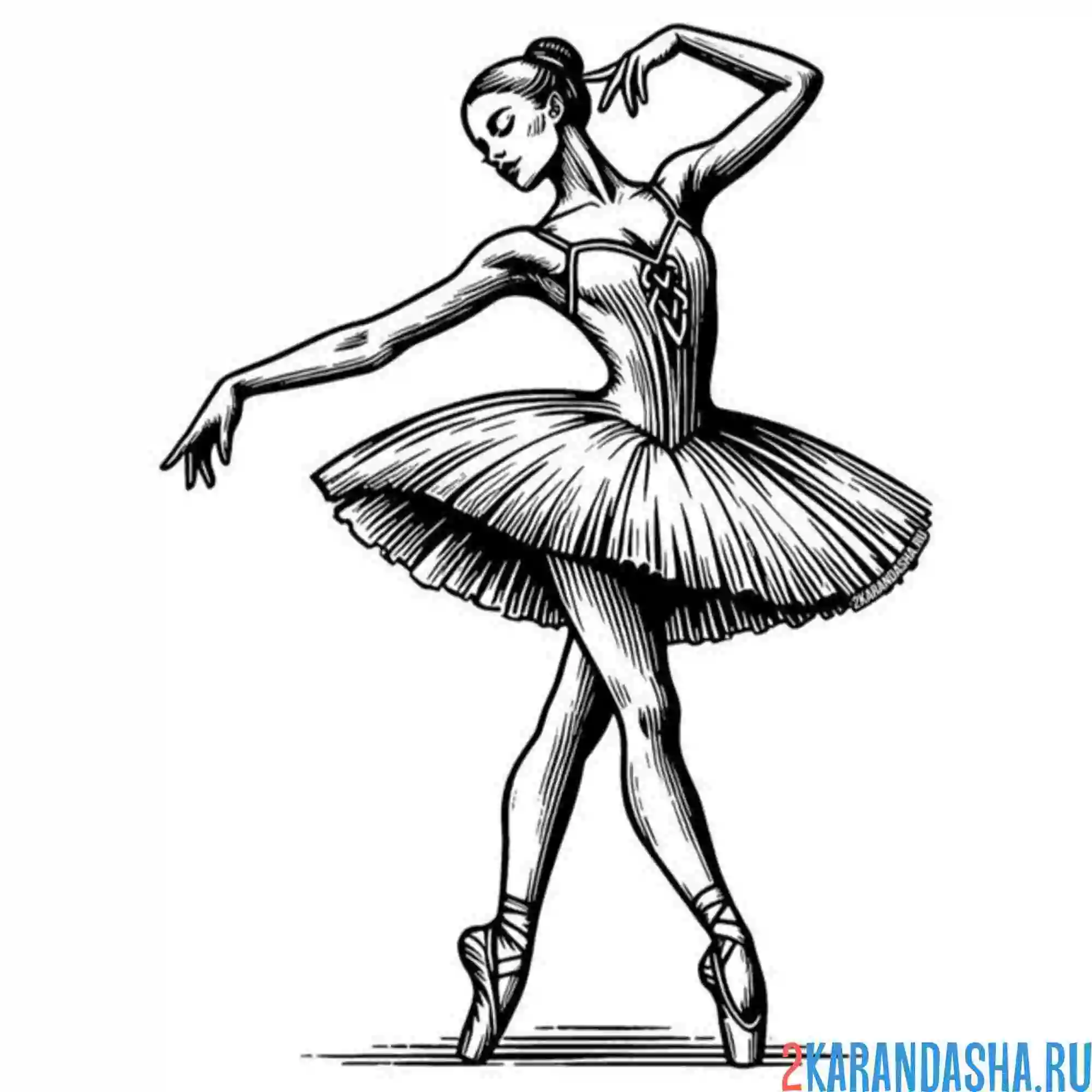 Раскраска сильная балерина