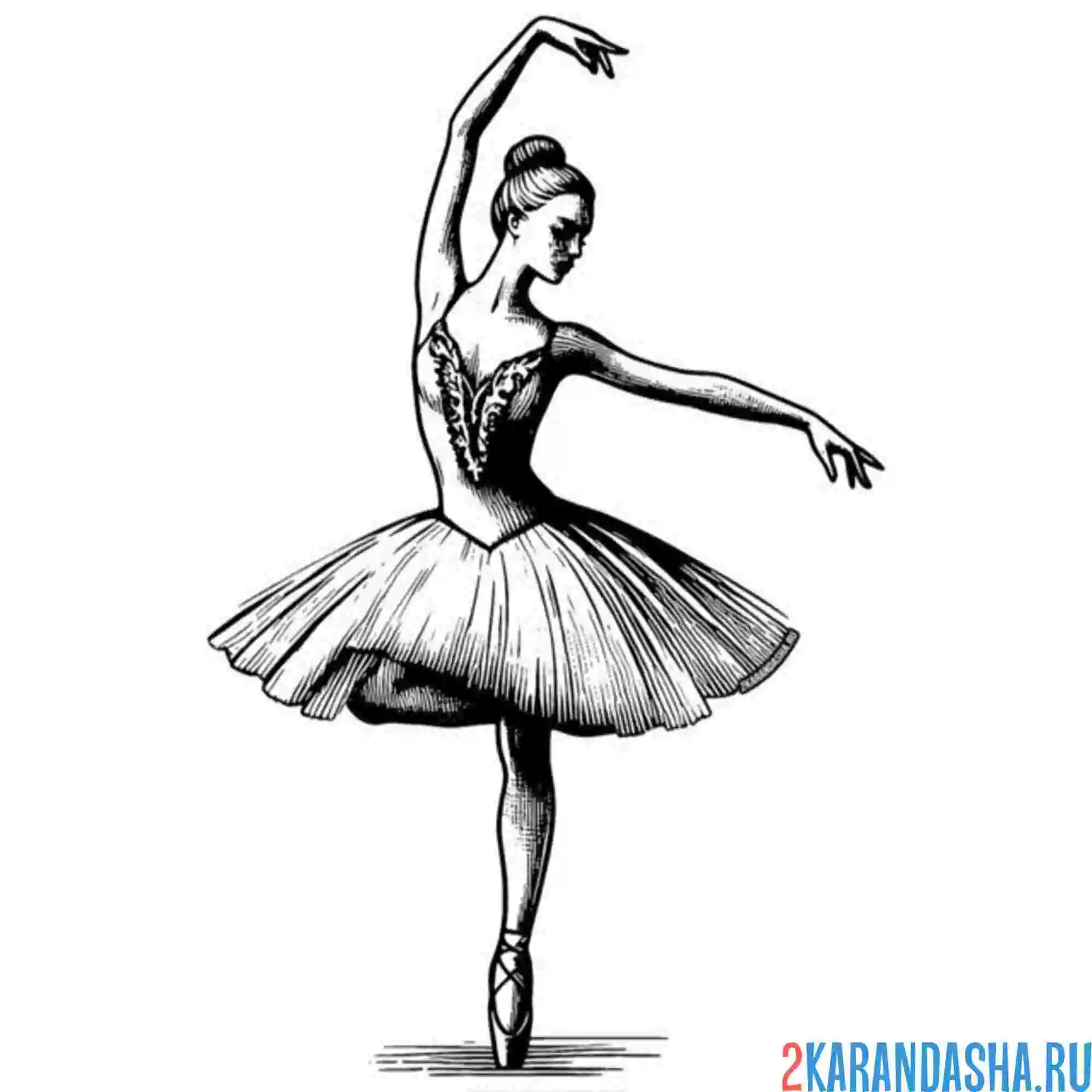 Раскраска балерина живая
