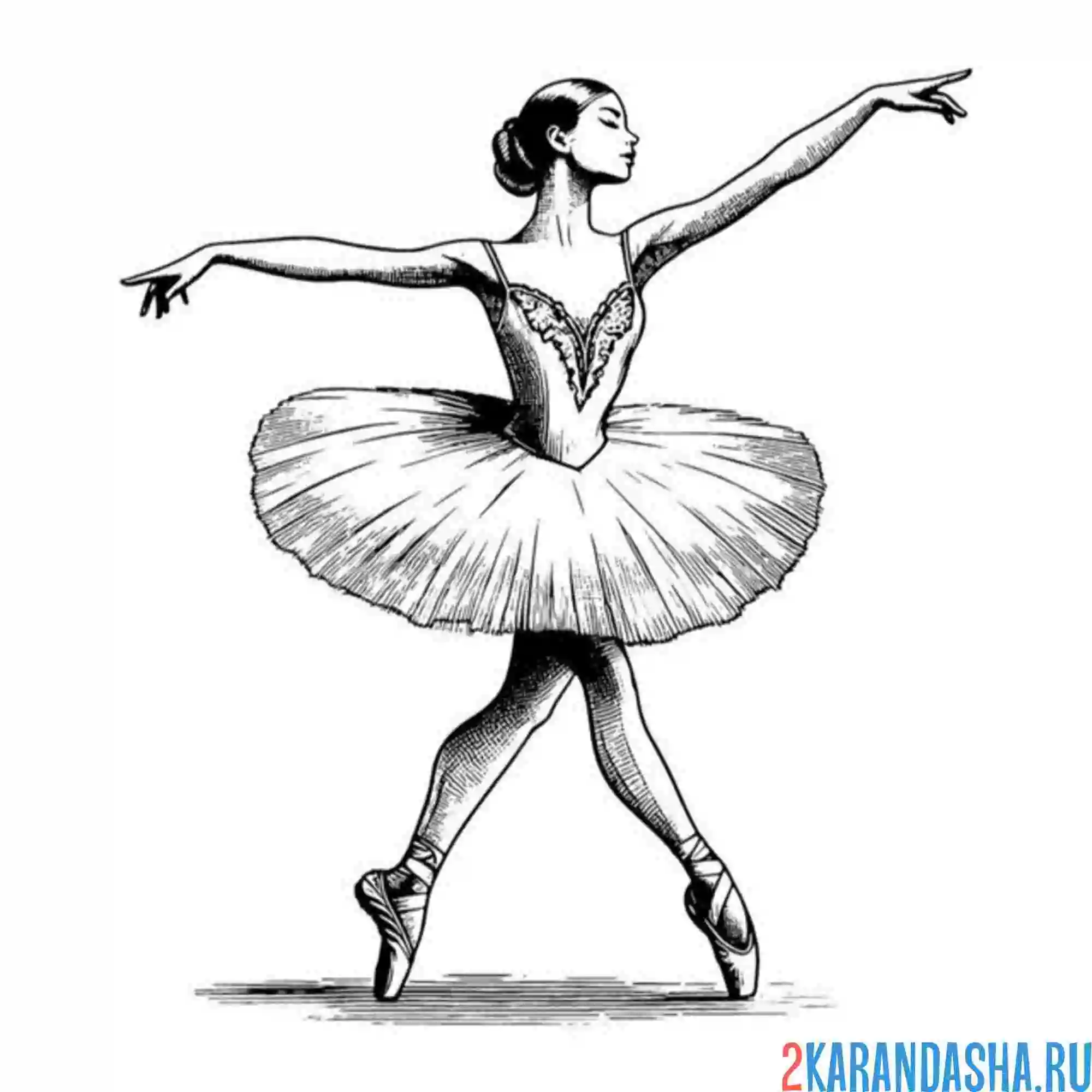Раскраска балерина в пуантах