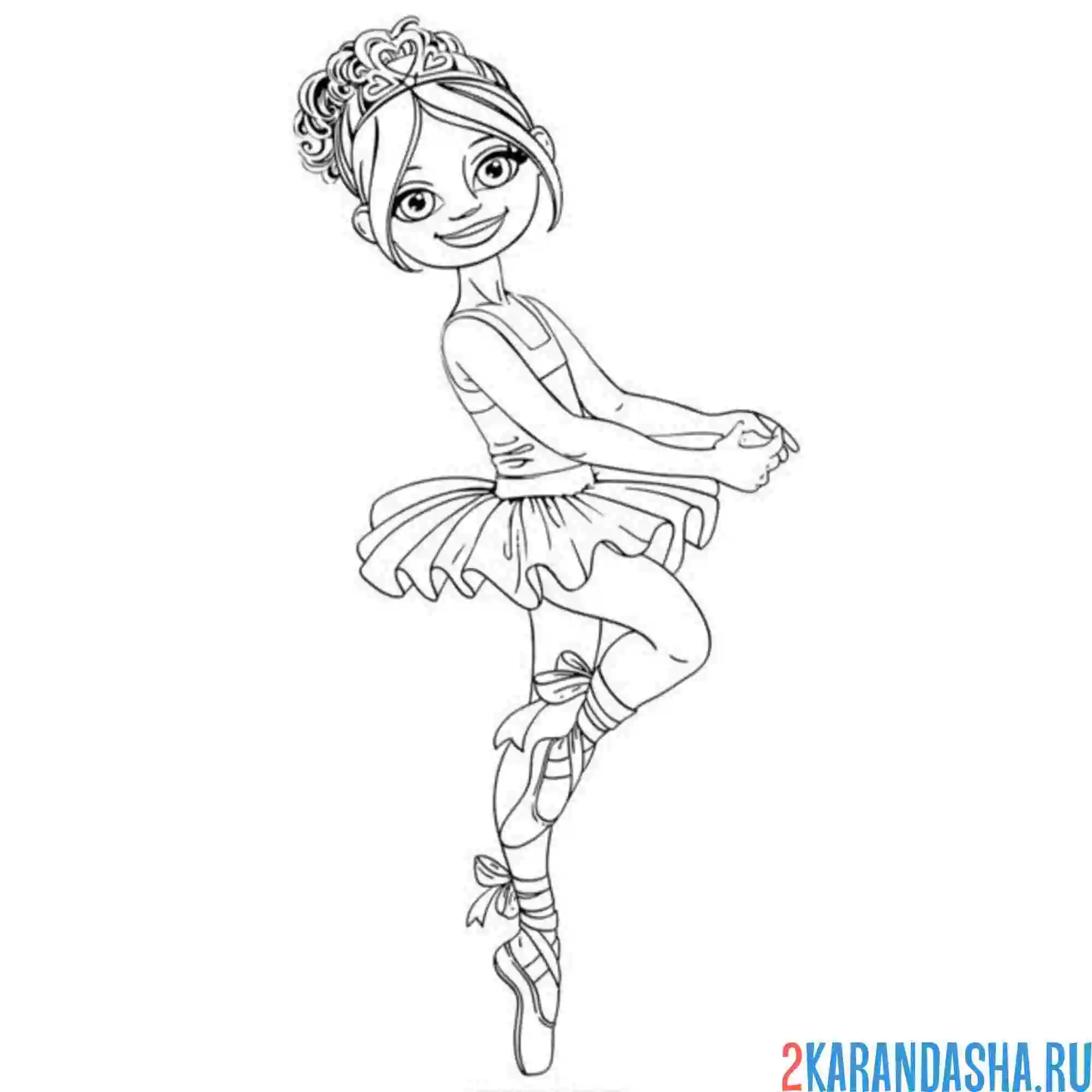 Раскраска выступление балерина