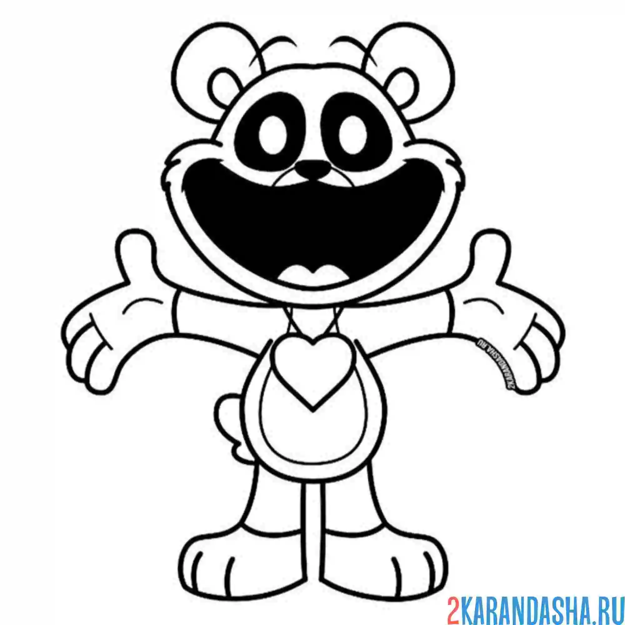 Раскраска bobby bearhug smiling critters
