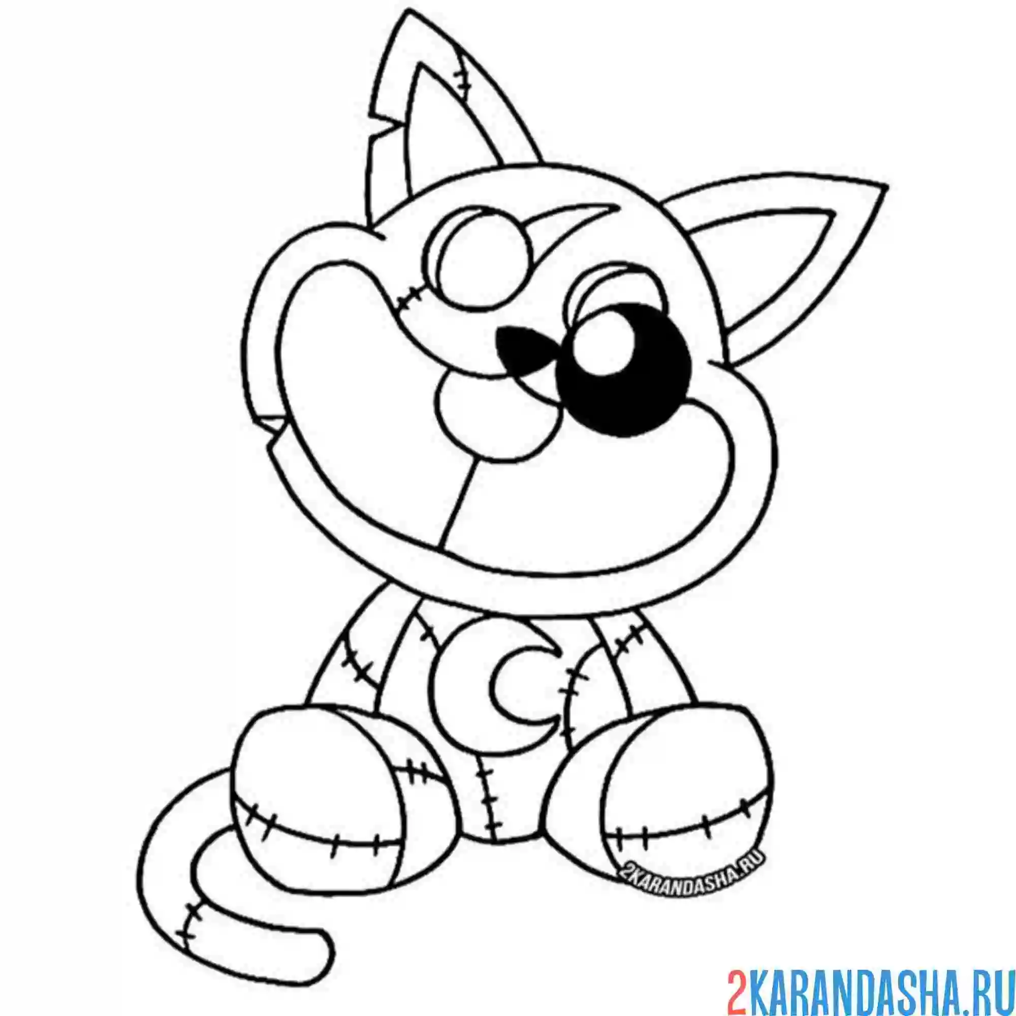 Раскраска catnap зомби