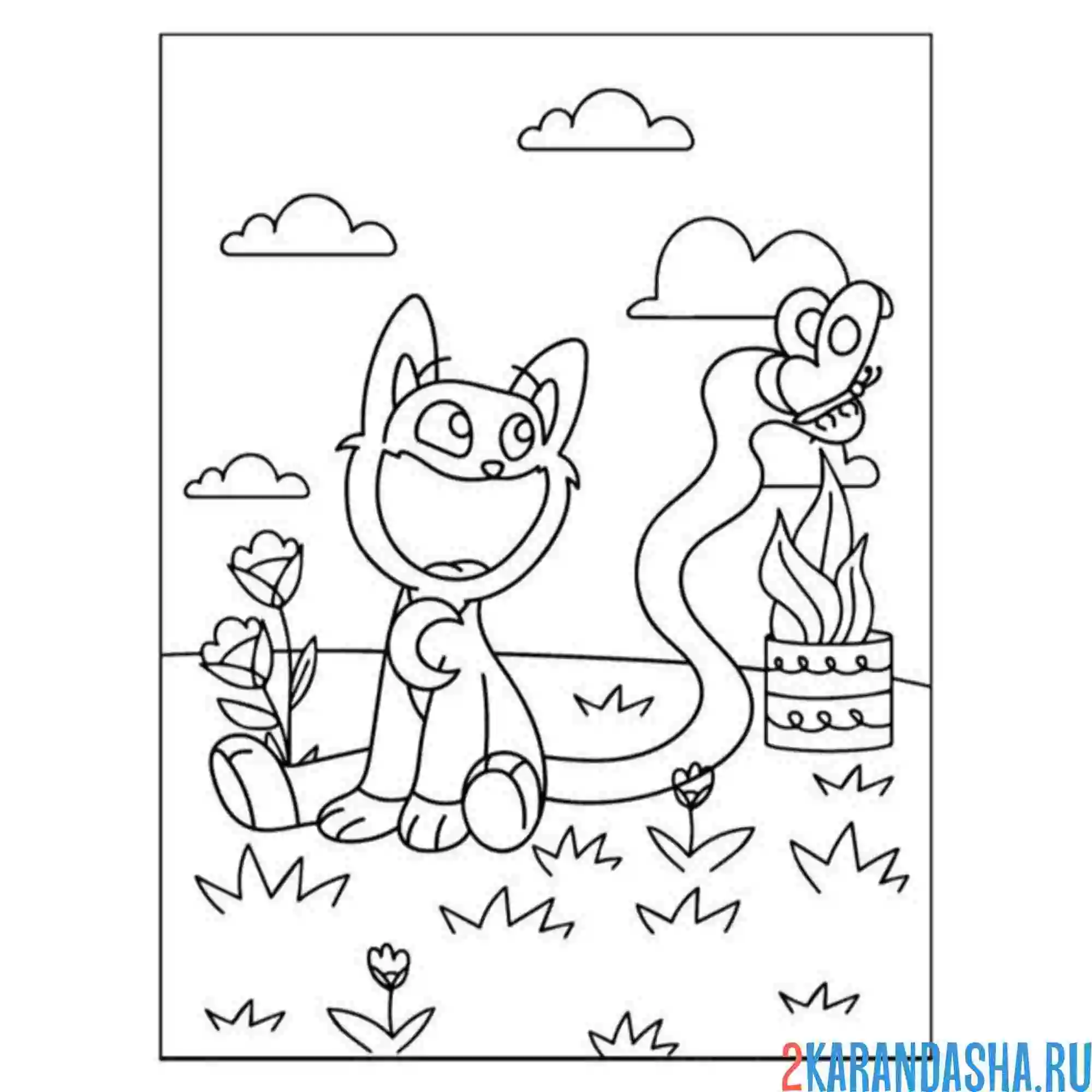 Раскраска catnap кот