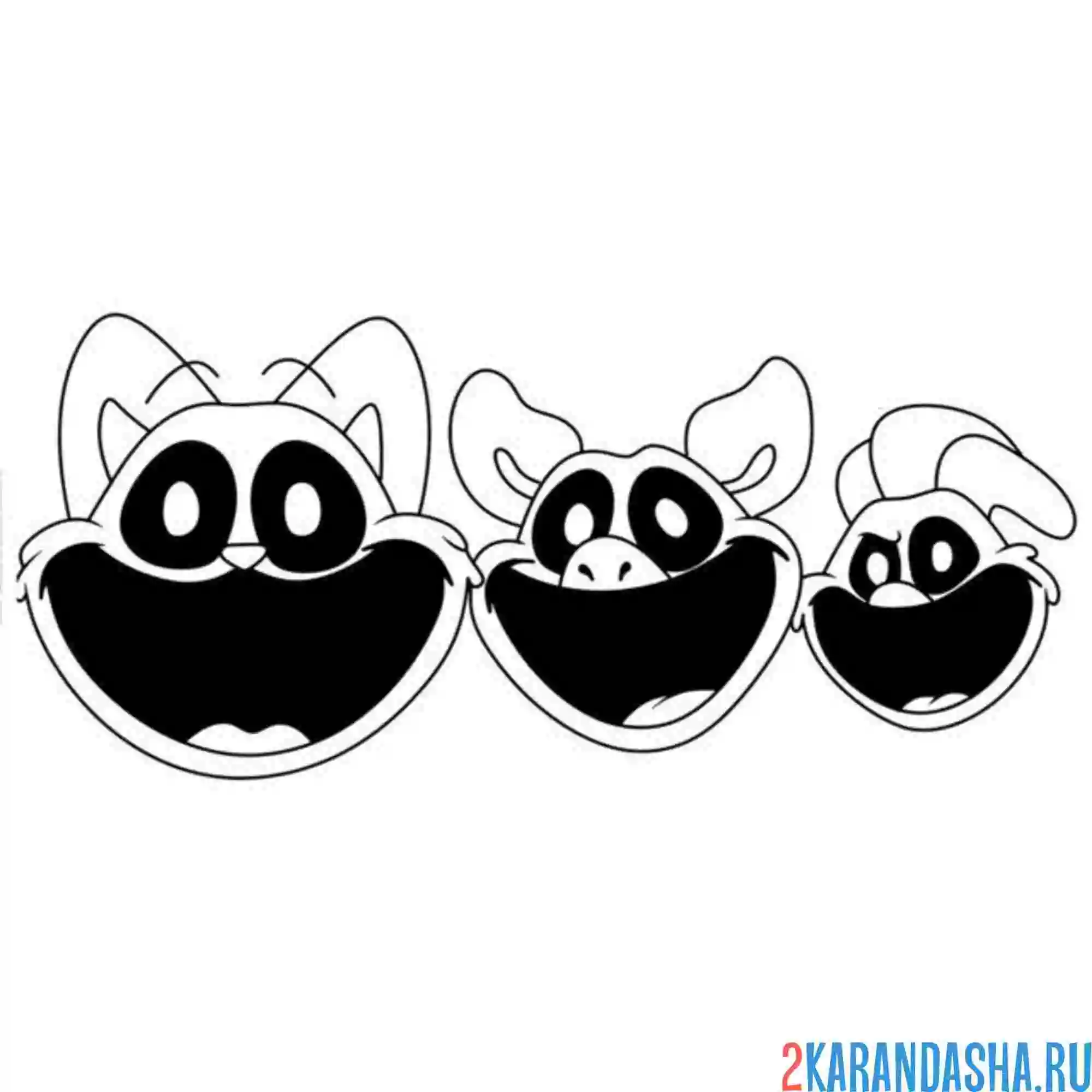 Раскраска три головы catnap