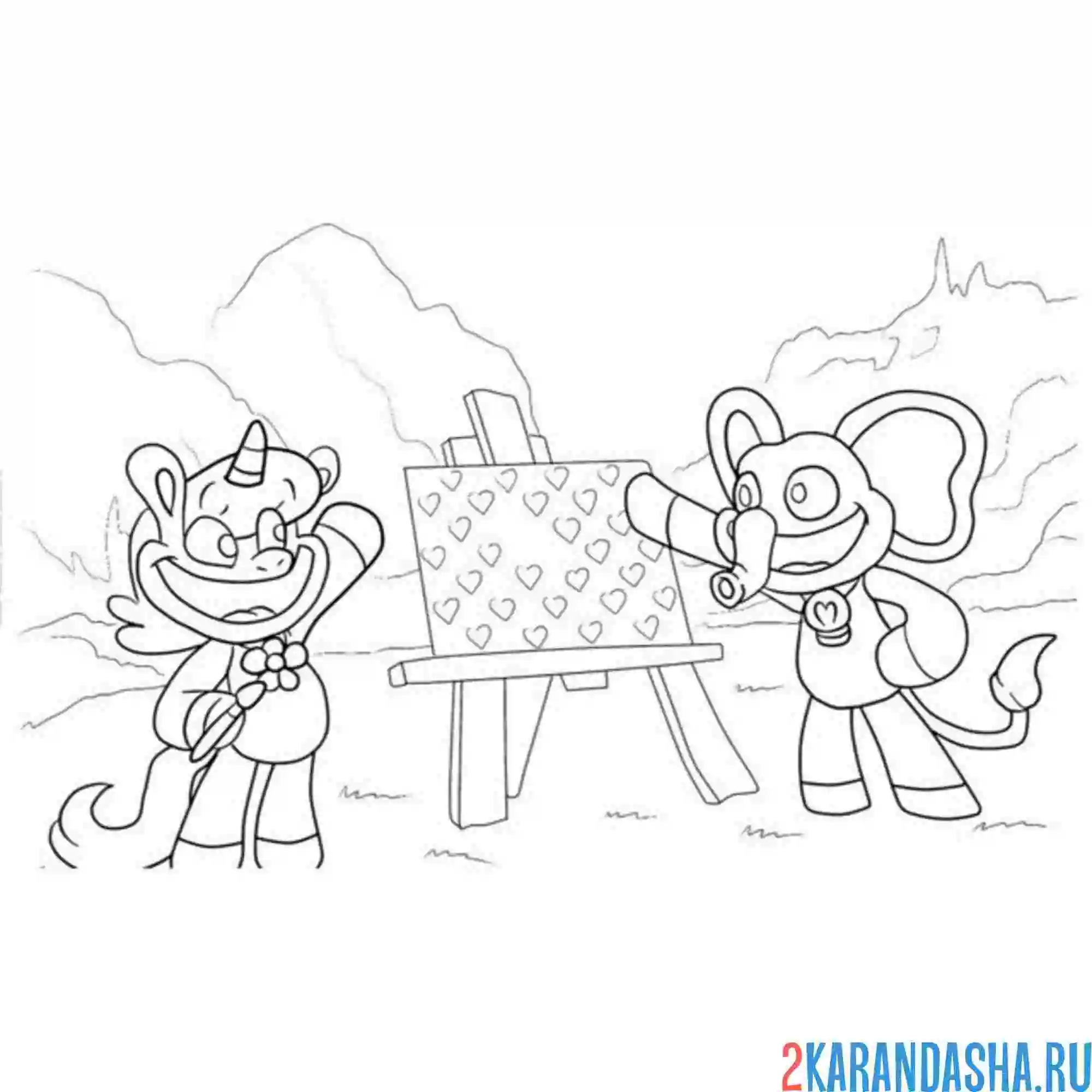 Раскраска bubba bubbaphant и craftycorn