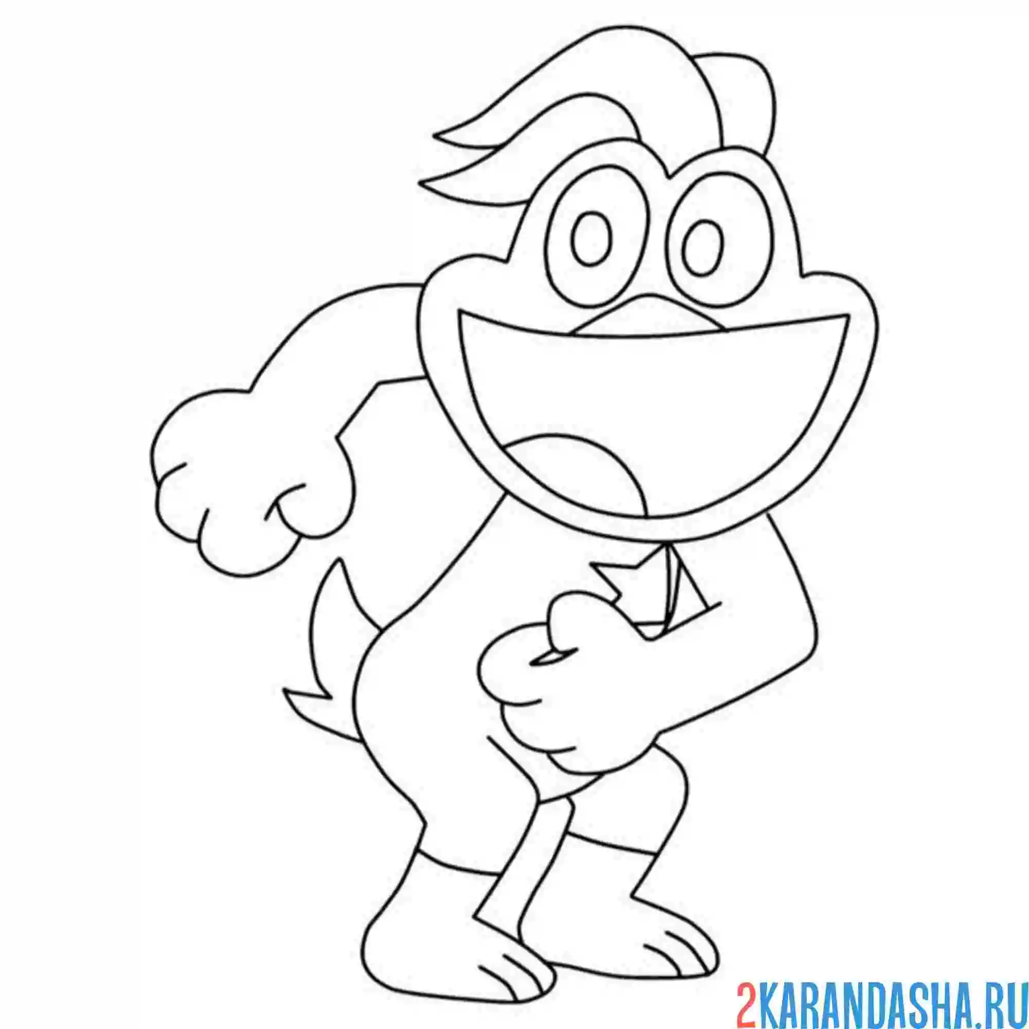 Раскраска kickin chicken персонаж