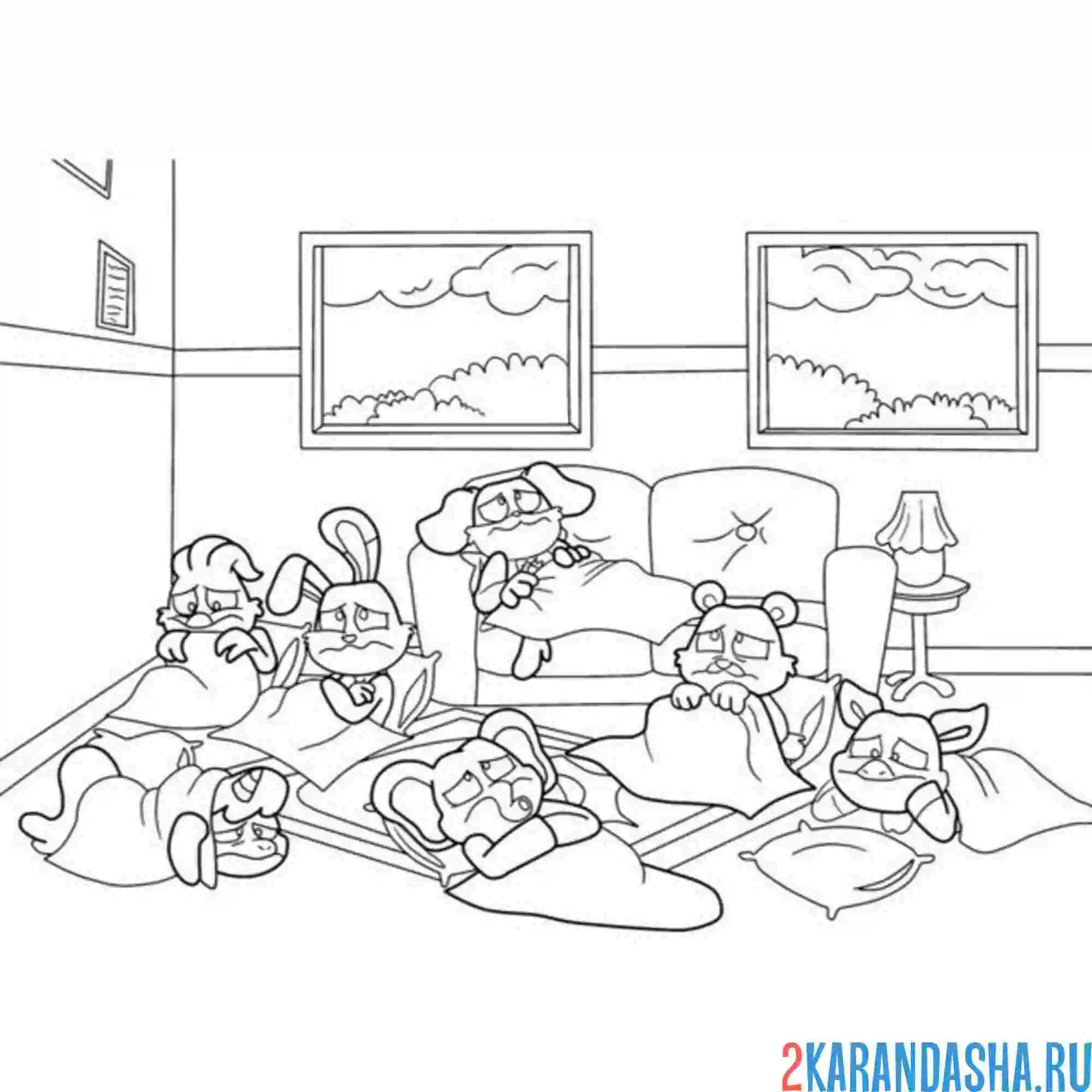 Раскраска игра smiling critters